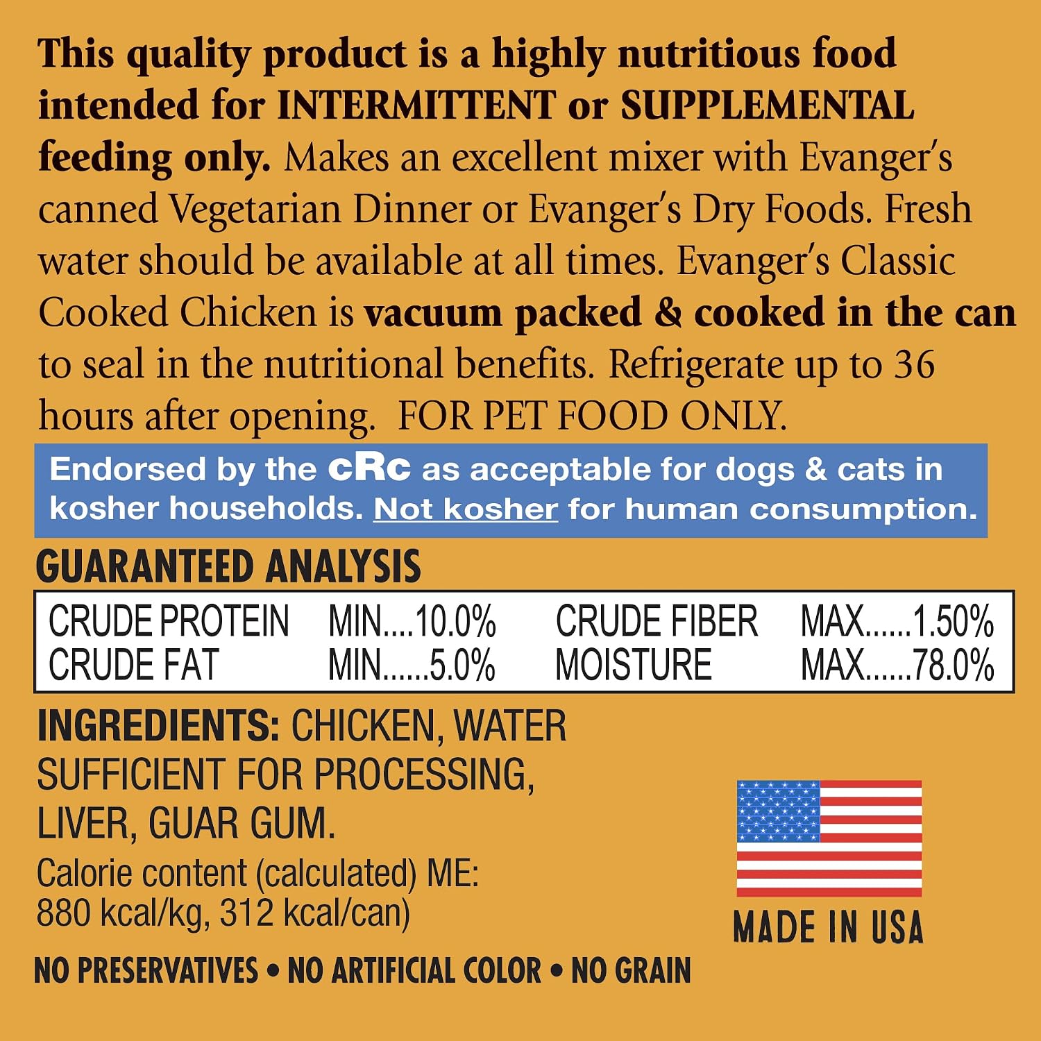Evanger's Heritage Classic Puppy Food – 12 Count, 12.5 oz Each – Tasty Meat-Based Formula for Puppies & Underweight Dogs – Added Vitamins & Chelated Trace Minerals – Grain & Gluten Free