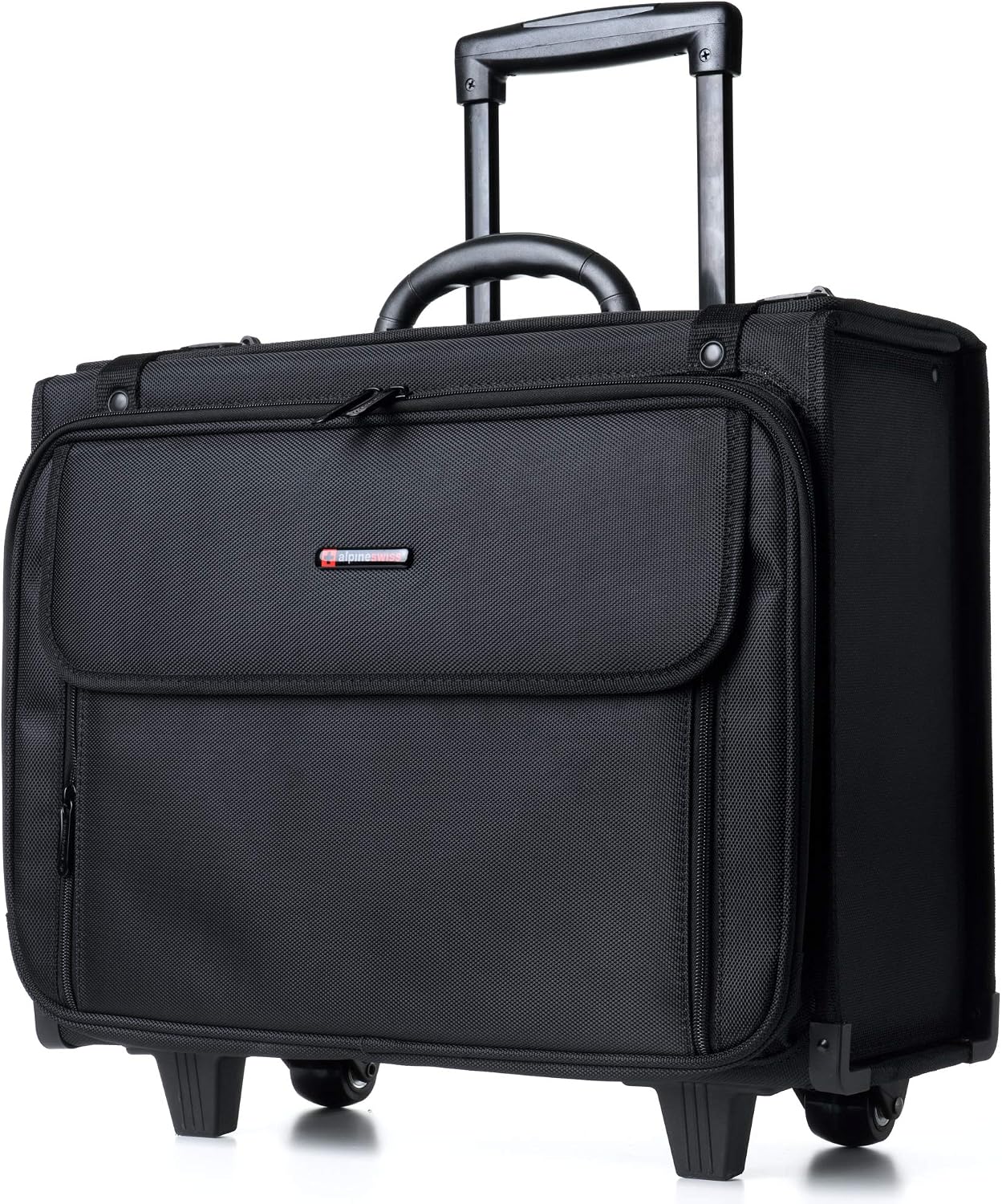 Alpine Swiss Rolling Briefcase | Laptop Bag For Men & Women | Hard Side Catalog Case on Wheels | Legal Size File Dividers | Lawyers Attache Case