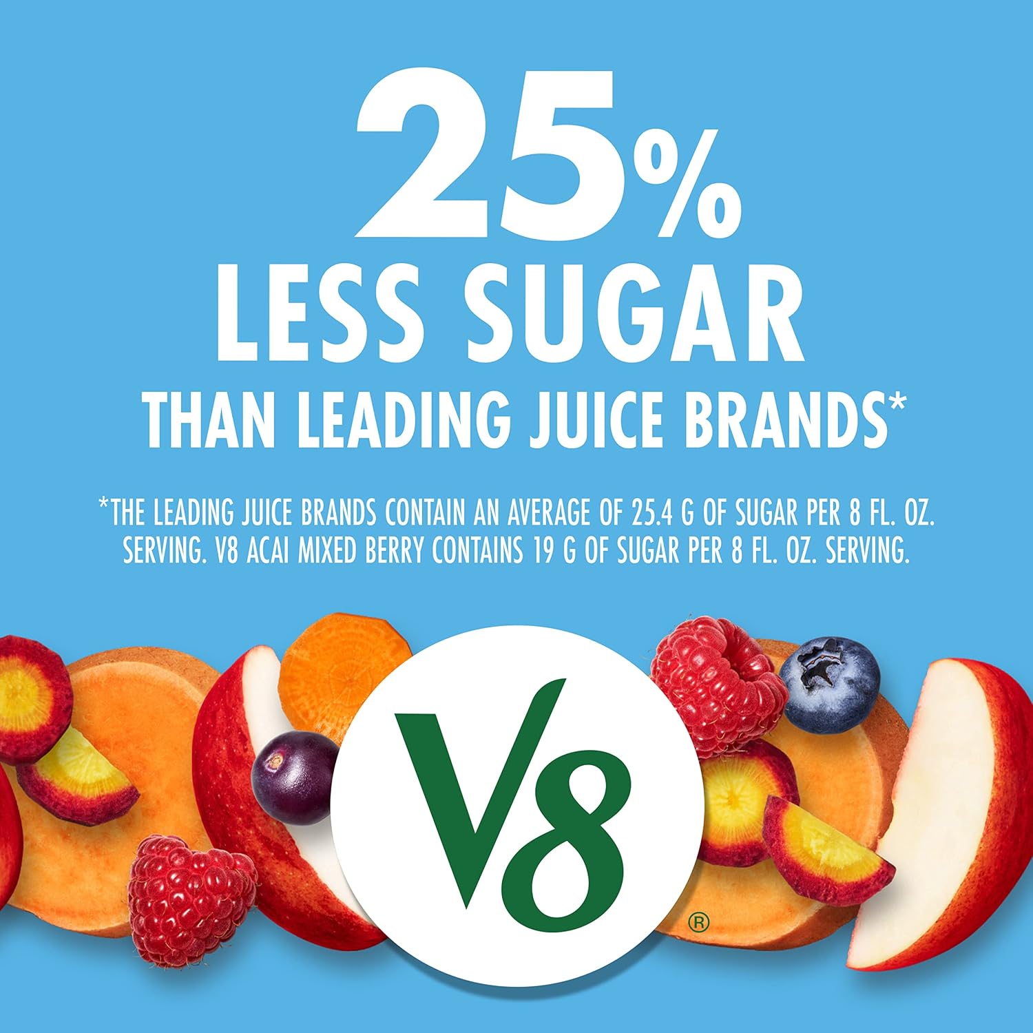 V8 Blends 100% Juice Pomegranate Blueberry Juice, Fruit and Vegetable Juice Blend, 46 Fl Oz Bottle