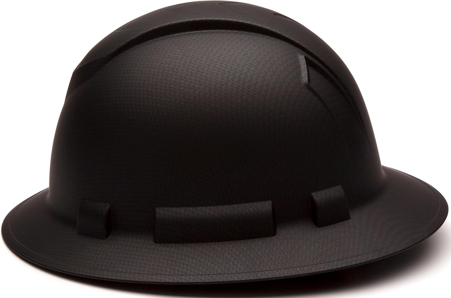 Pyramex Ridgeline Full Brim Hard Hat 4 Point Ratchet White | Full-brim sun & rain protection, HDPE shell, Ratchet suspension, Construction & utility, ANSI Z89.1 Type I Class C/G/E