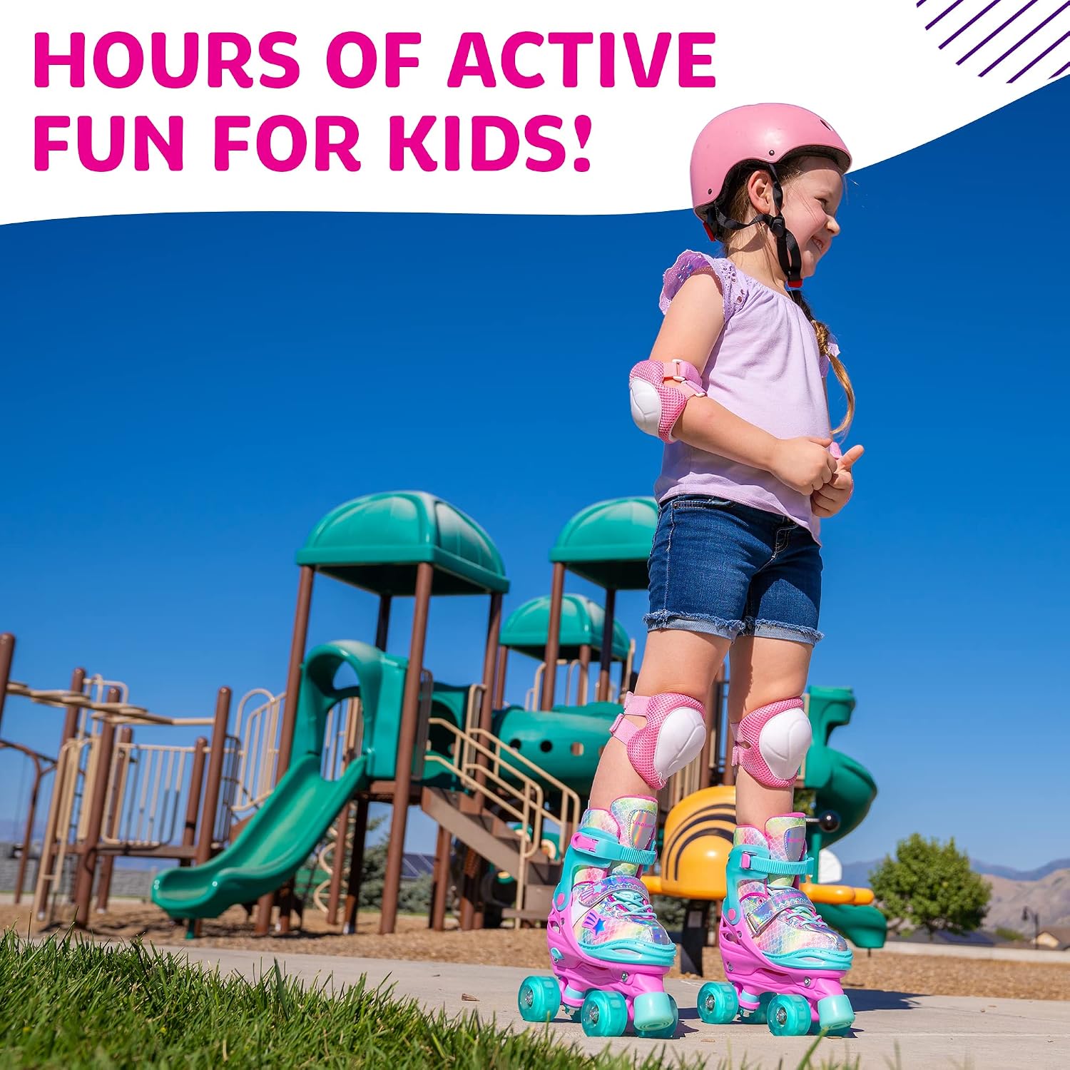XinoSports Kids Adjustable Roller Skates for Girls & Boys with Light Up Wheels (Ages 5-20) – Roller Skates with Illuminating Wheels