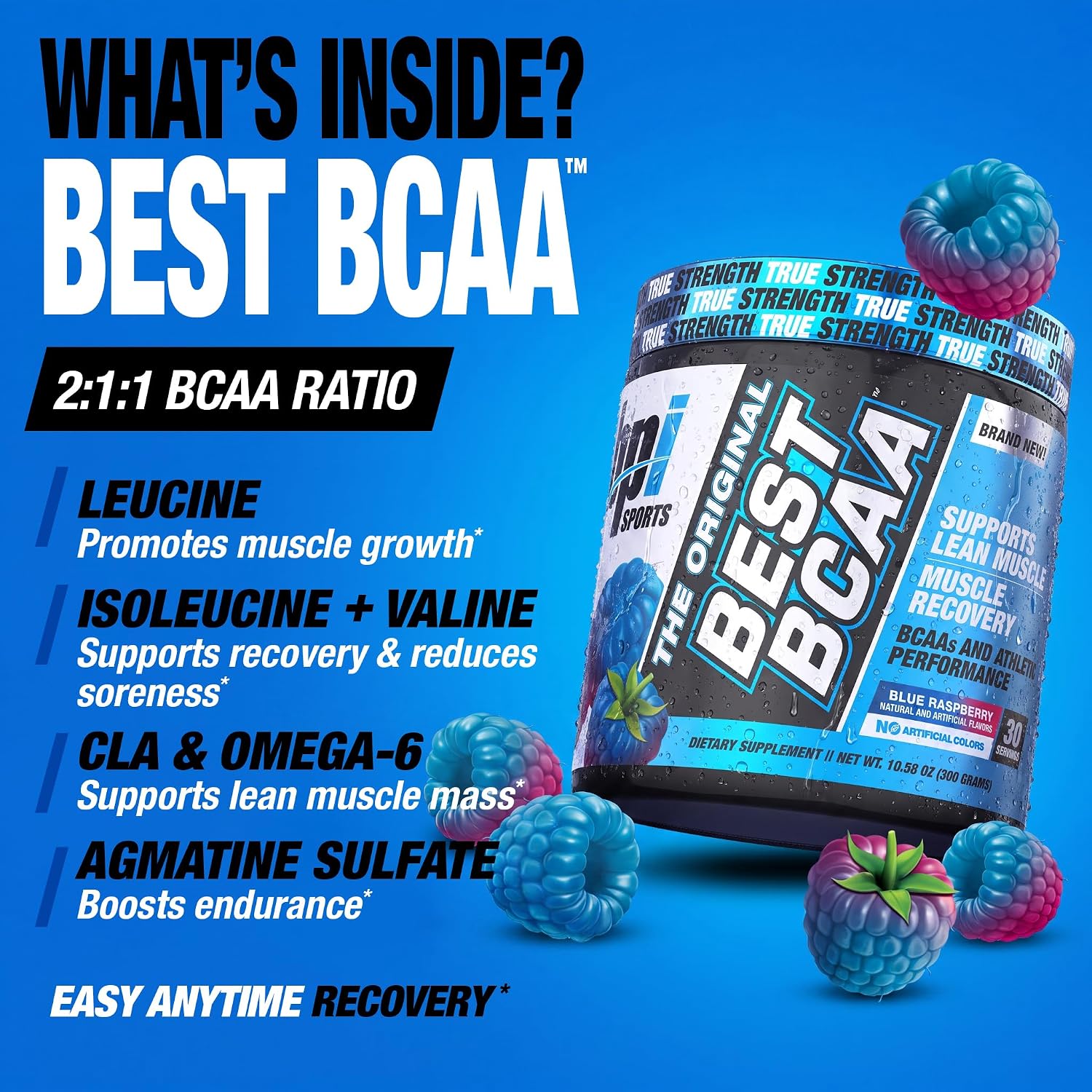 BPI Sports Best BCAA Powder – Muscle Recovery Support, Grape, 30 Servings