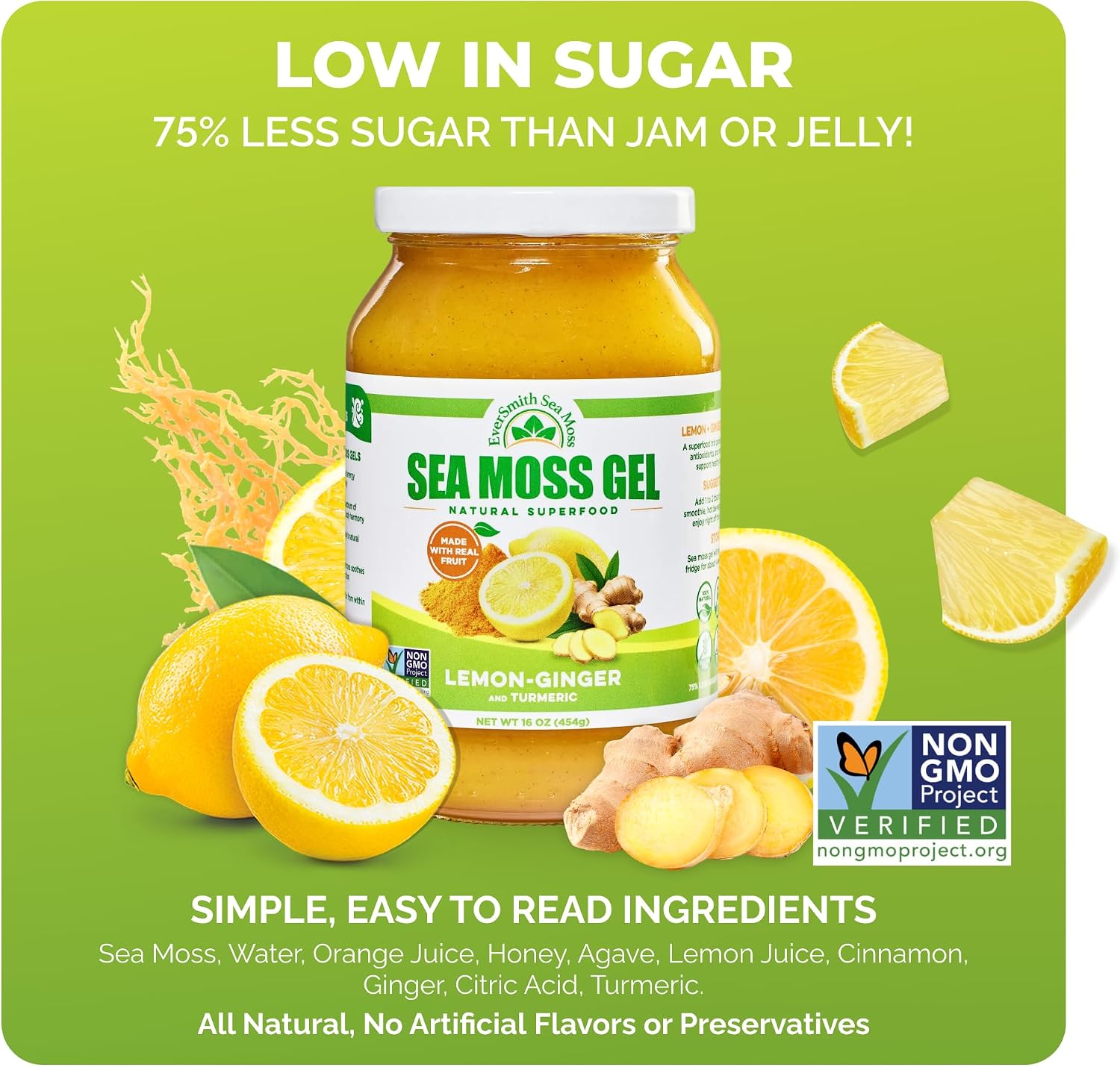 EverSmith Organics Wildcrafted Irish Sea Moss Gel, Mango Pineapple, 1 Jar
