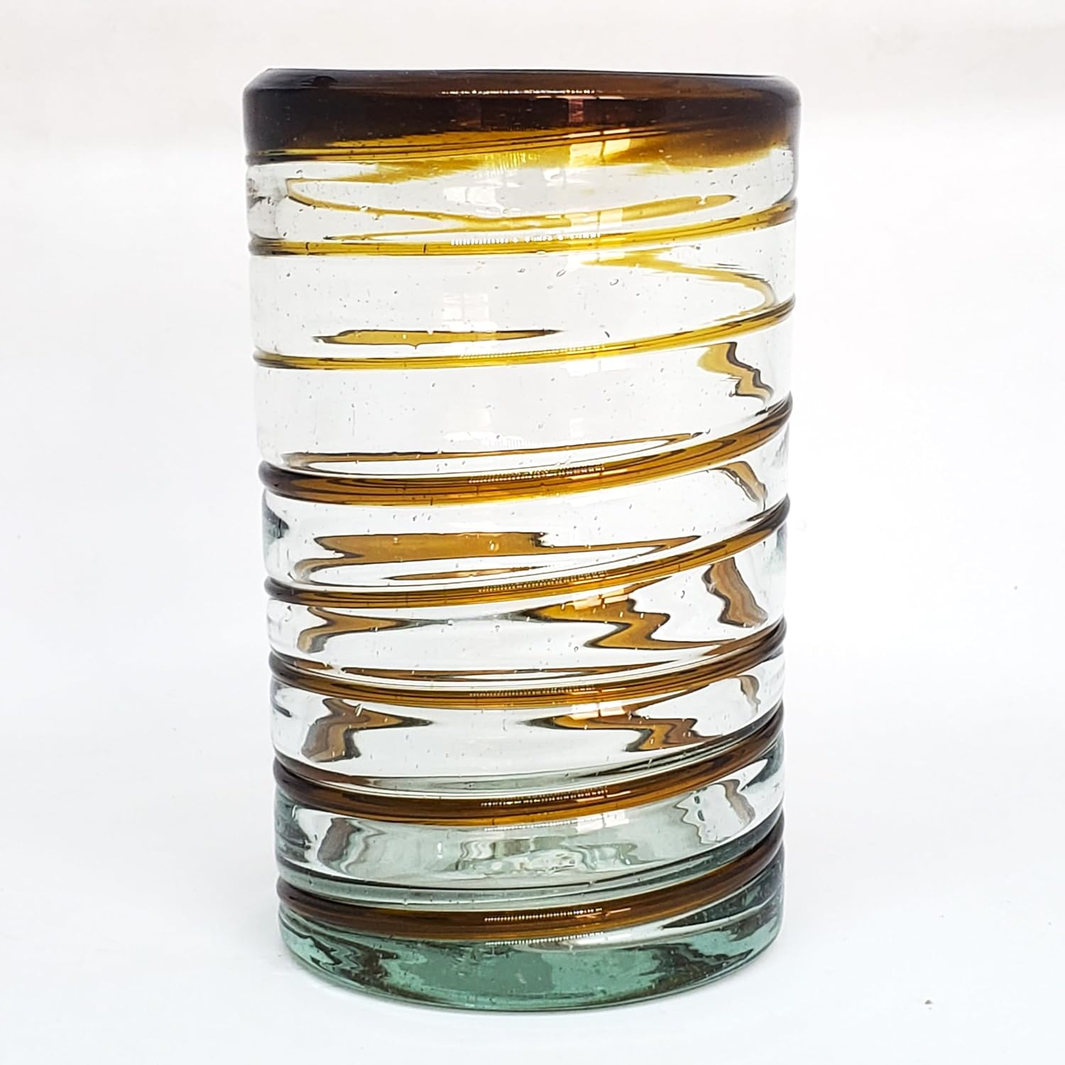 Cobalt Blue Spiral 14 oz Drinking Glasses (set of 6), Recycled Glass, Lead-free, Toxin-Free (Drinking)