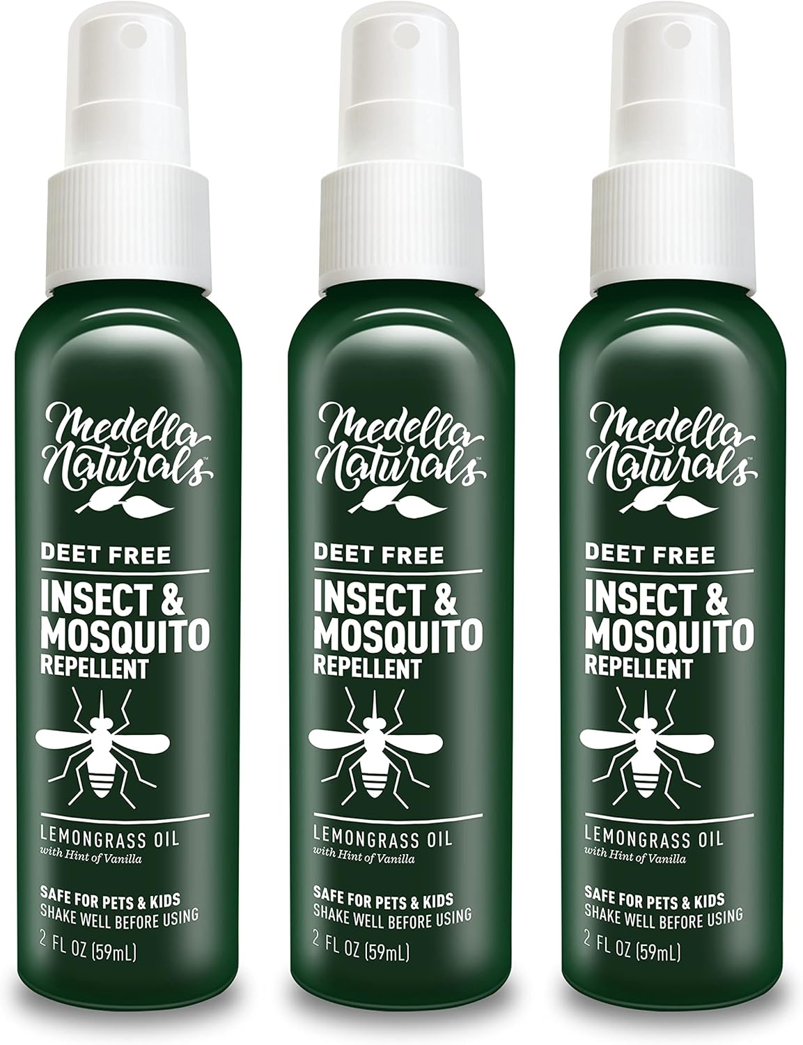 Deet-Free Insect & Mosquito Repellent – Nice Smelling, Pack of 2 (8 oz) | Insect Repellent with Lemongrass Oil Safe for Pets and Kids – Bug Spray for Mosquitoes, Gnats, Black Flies, and No-See-ums