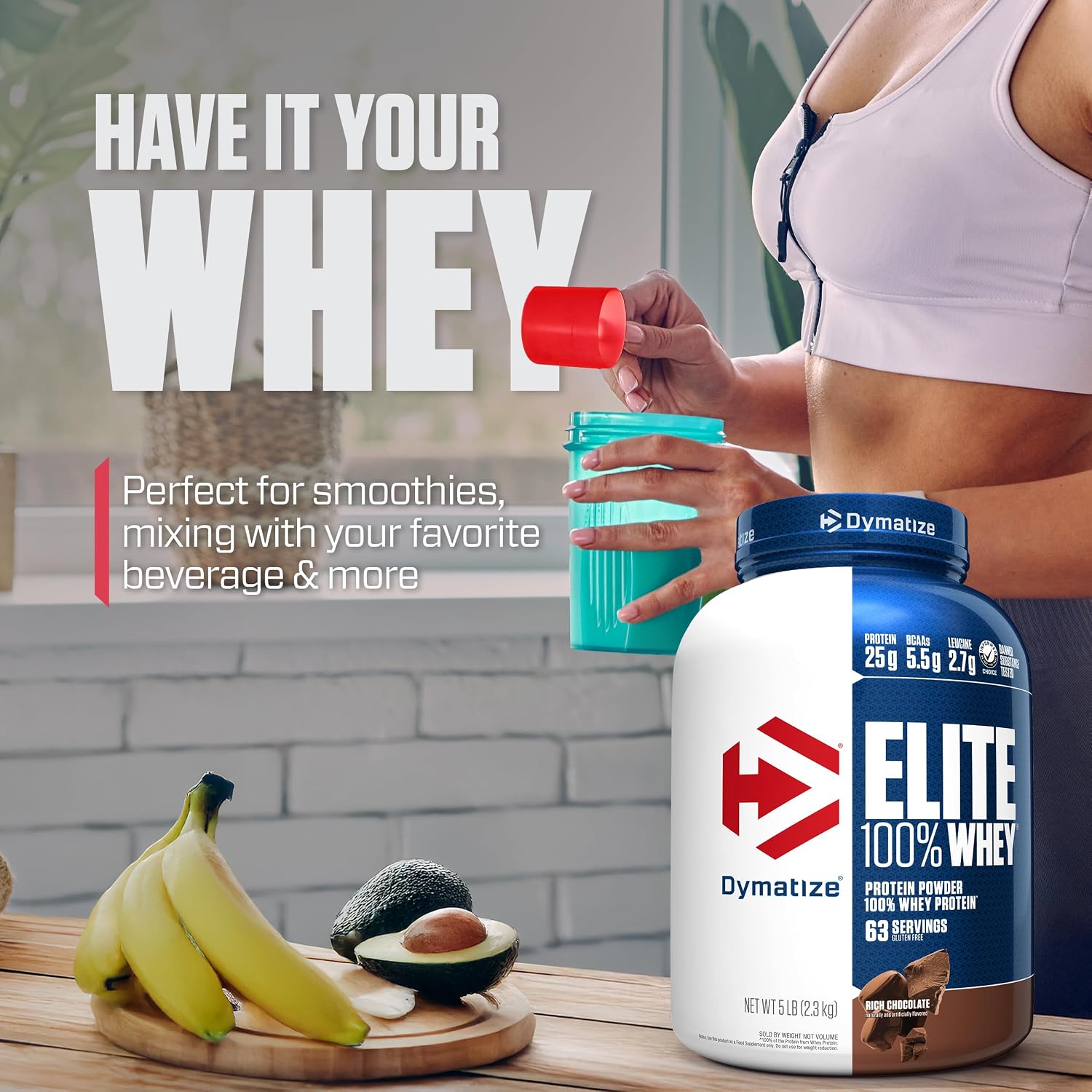 Dymatize Elite 100% Whey Protein Powder, L-Leucine, Quick Absorbing & Fast Digesting for Optimal Muscle Recovery, Gourmet Vanilla, 32 Oz