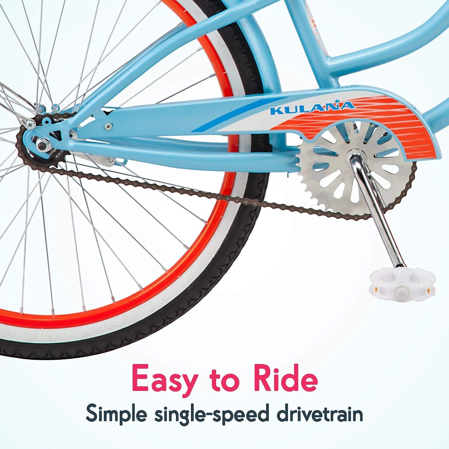 Kulana Lakona Shore, Tide or Wave Cruiser Bike, 20, 24 or 26 Inch Bike for Adults and Youth, 7 or Single Speed Beach Cruiser Bicycle