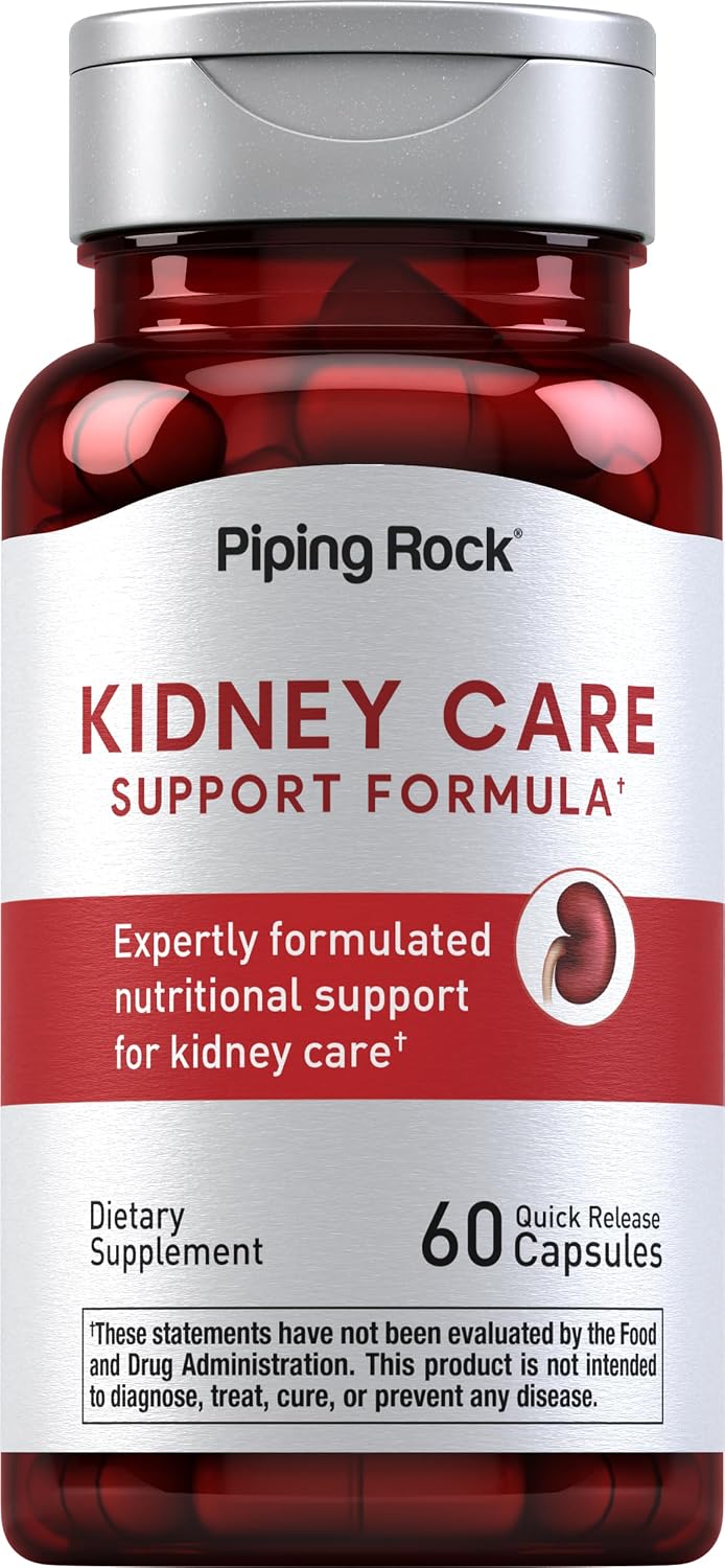 Piping Rock Kidney Support Supplement | 60 Capsules | Care & Restore Formula | For Men and Women | Non-GMO, Gluten Free