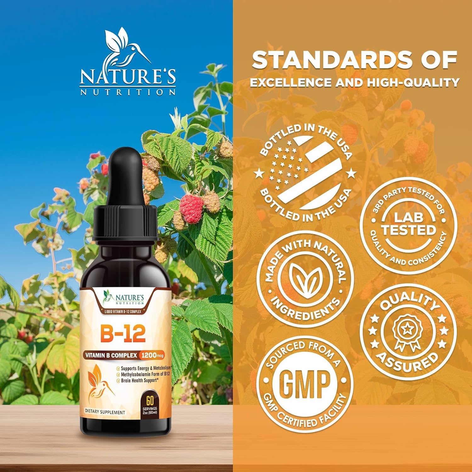 Vitamin B12 Drops - Extra Strength Methylcobalamin Super B Complex - B-12 Liquid Drops for Immune Support, Energy