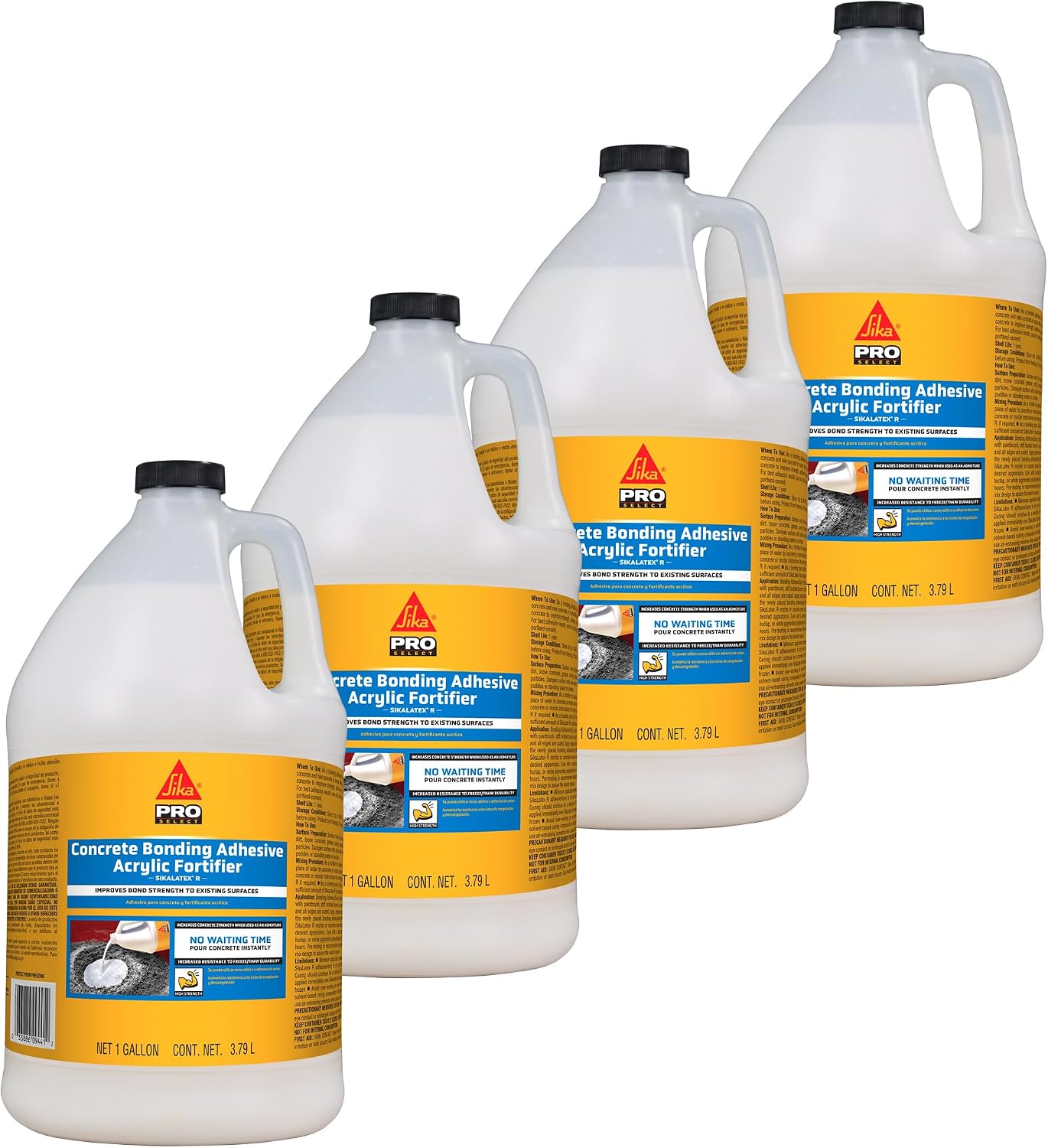 SIKA - SikaLatex R - Concrete Adhesive Glue, White - Admix for Portland-Cement Mortar/Concrete - Resistant to Freezing and thawing Damage - 1-Gallon (Pack of 1)