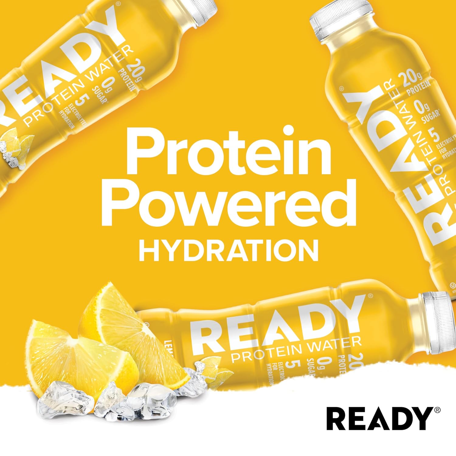 Ready Clear Protein Water, Blueberry, 20g Whey Protein Isolate, 12 Pack
