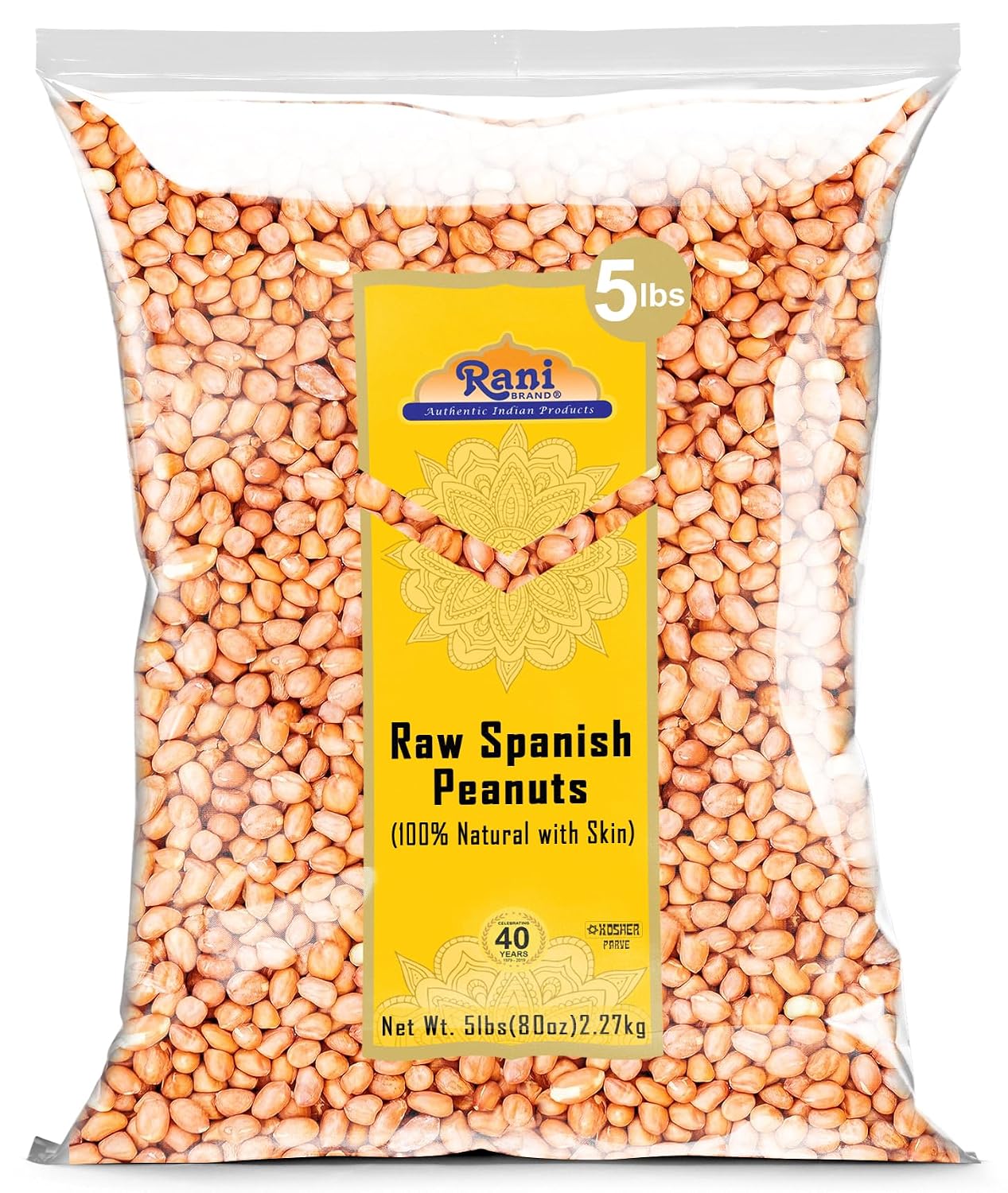 Rani Peanuts, Raw Whole With Skin (uncooked, unsalted) 14oz (400g) ~ All Natural | Vegan | Kosher | Gluten Friendly | Fresh Product of USA ~ Spanish Grade Groundnut/Red-skin