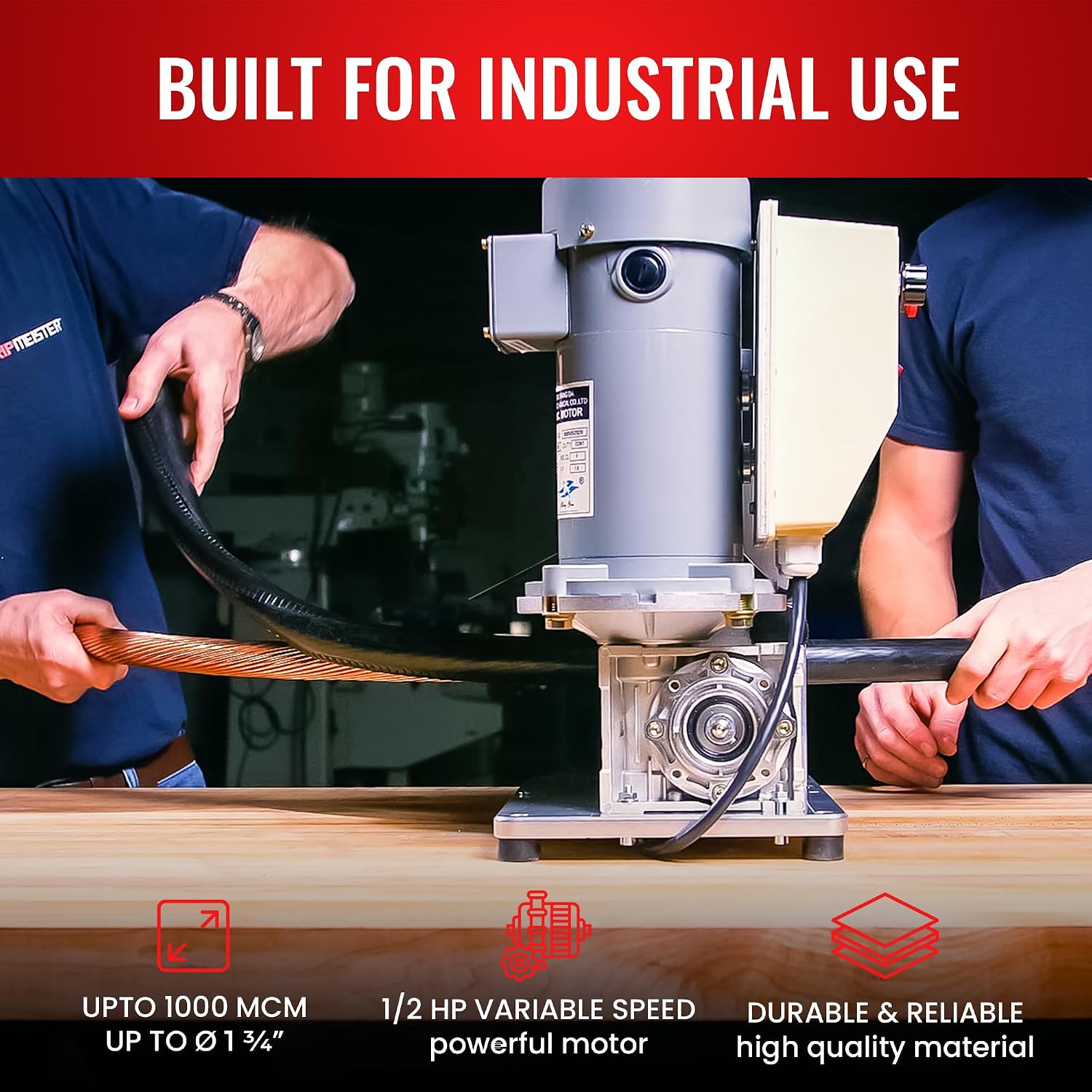 Automatic Wire Stripping Machine – StripMeister E1000 Electric Heavy‑Duty Wire Stripper for Copper & Aluminum Cables up to 1‑3/4”