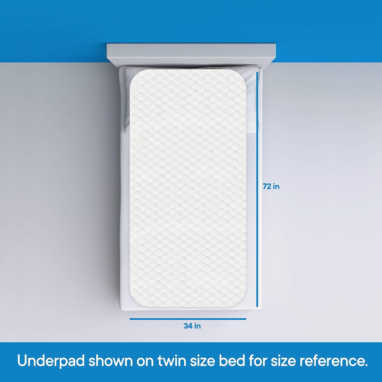 RMS Ultra Soft 4-Layer Washable and Reusable Incontinence Bed Pad, 34"x36" | Premium Quilted Bed Pad for Incontinence, waterproof reusable protector helps keep mattresses, furniture and wheelchairs dry