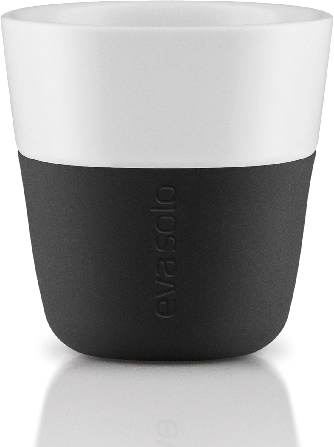 Eva Solo | 2 Lungo Tumbler Mugs | 8 oz Porcelain Coffee Cup Tumblers with Silicone-coated Grip | Danish Design, Functionality & Quality | Black