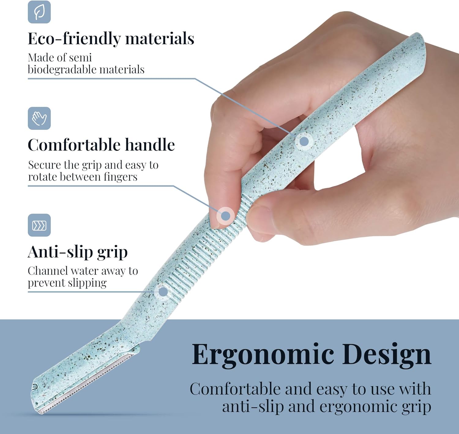 Ennva Disposable Dermaplane Eyebrow & Facial Razors, 6 Pack