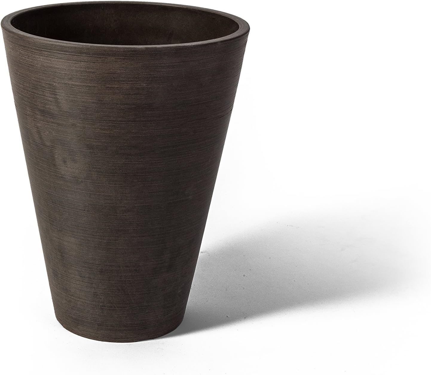 Algreen Valencia Round Planter Pot, 12.25 by 18-Inch, Textured Brown | Round Shape, Indoor Use, UV And Weather Resistant, Drainage Hole With Removable Plug, Lightweight 5.51 lb
