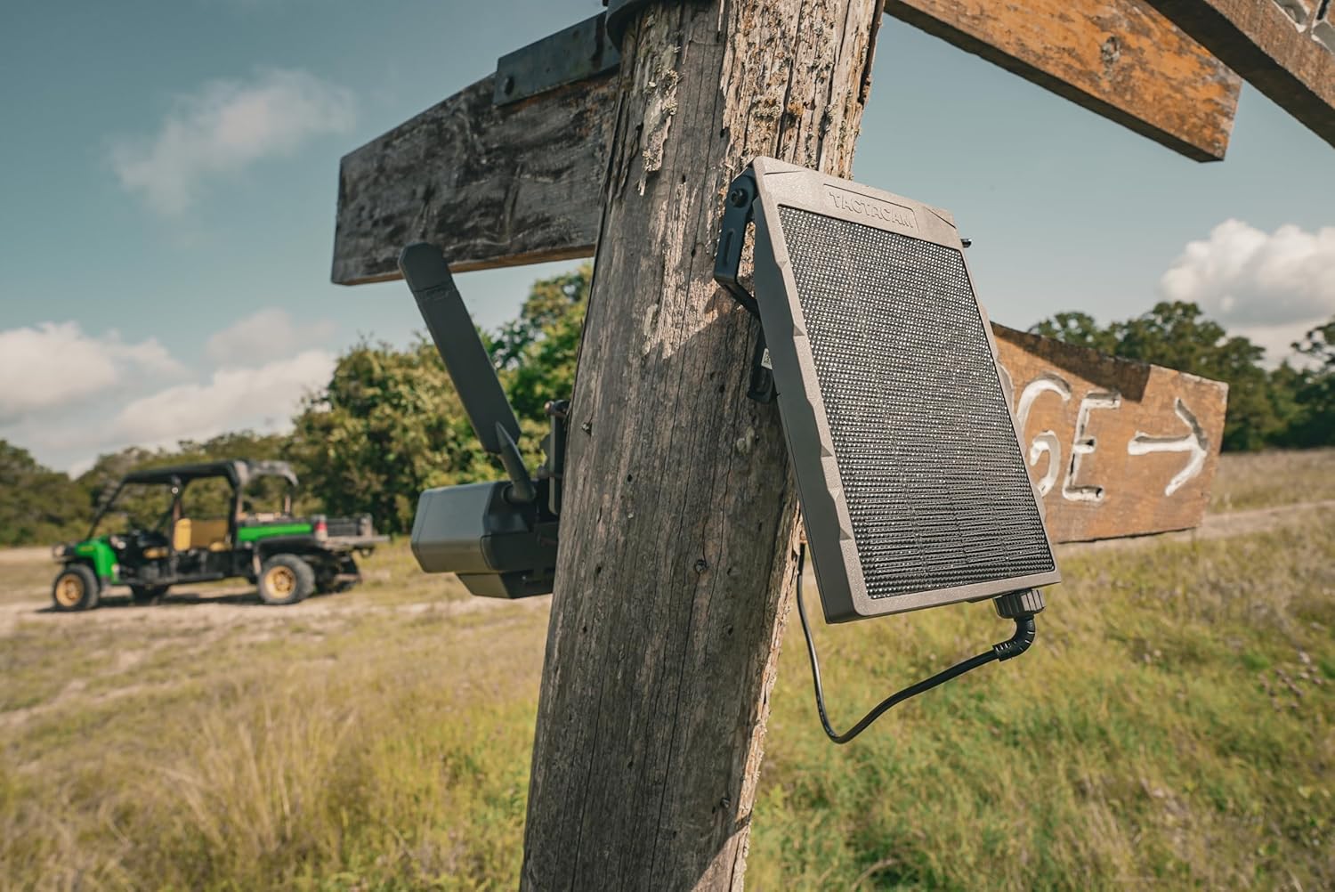 Tactacam Defend Solar Panel, Built-in Battery, Day & Night Power | 5, 200mAh built-in battery, weatherproof, integrated mount, also fits REVEAL X
