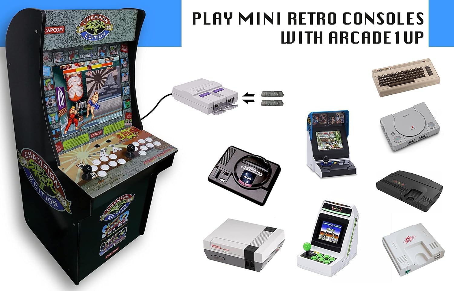 Mini Retro Console Fighting Stick for Arcade1Up Cabinet