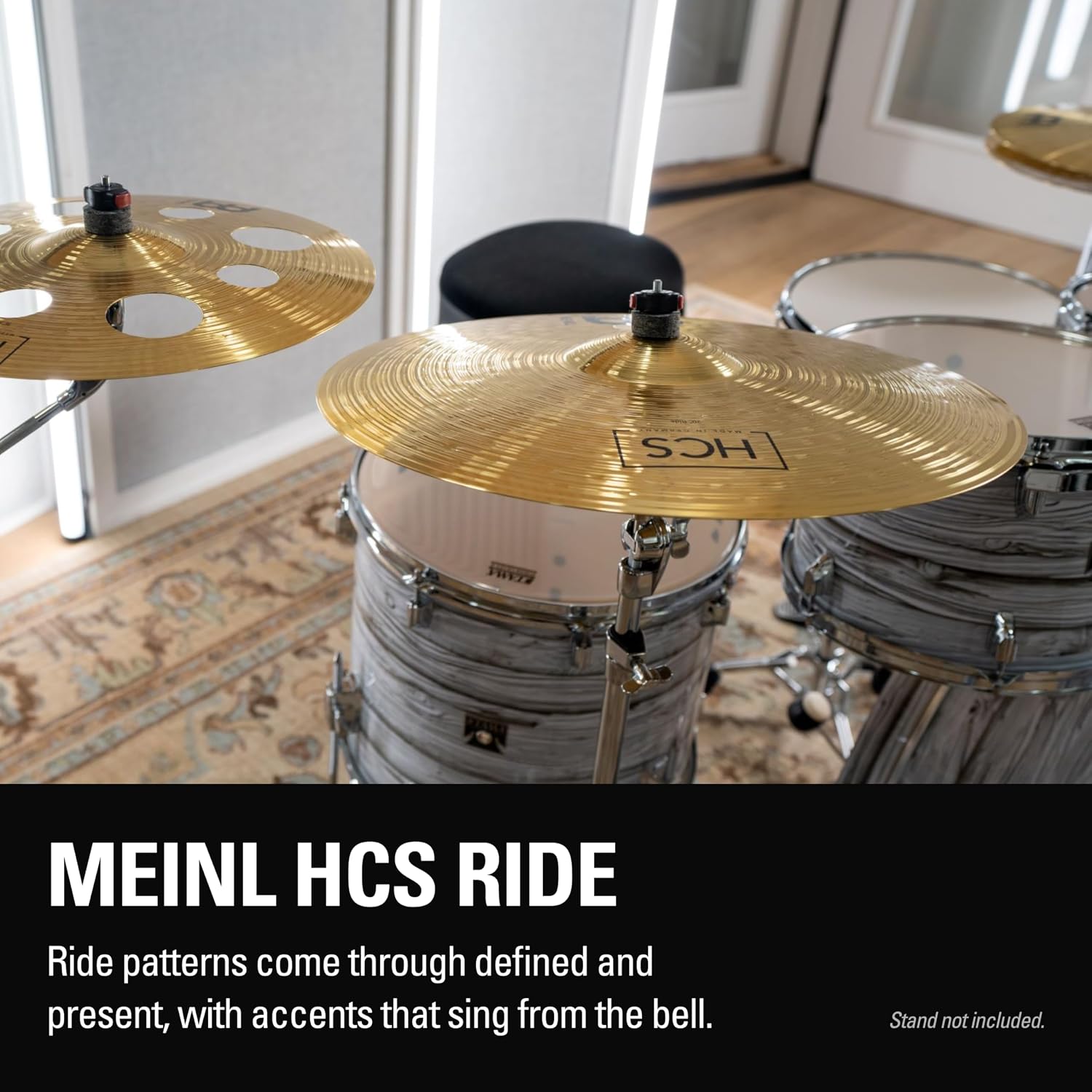 Meinl 20" Ride Cymbal - HCS Traditional Finish Brass for Drum Set, Made in Germany, 2-YEAR WARRANTY (HCS20R) | Durable Brass Alloy