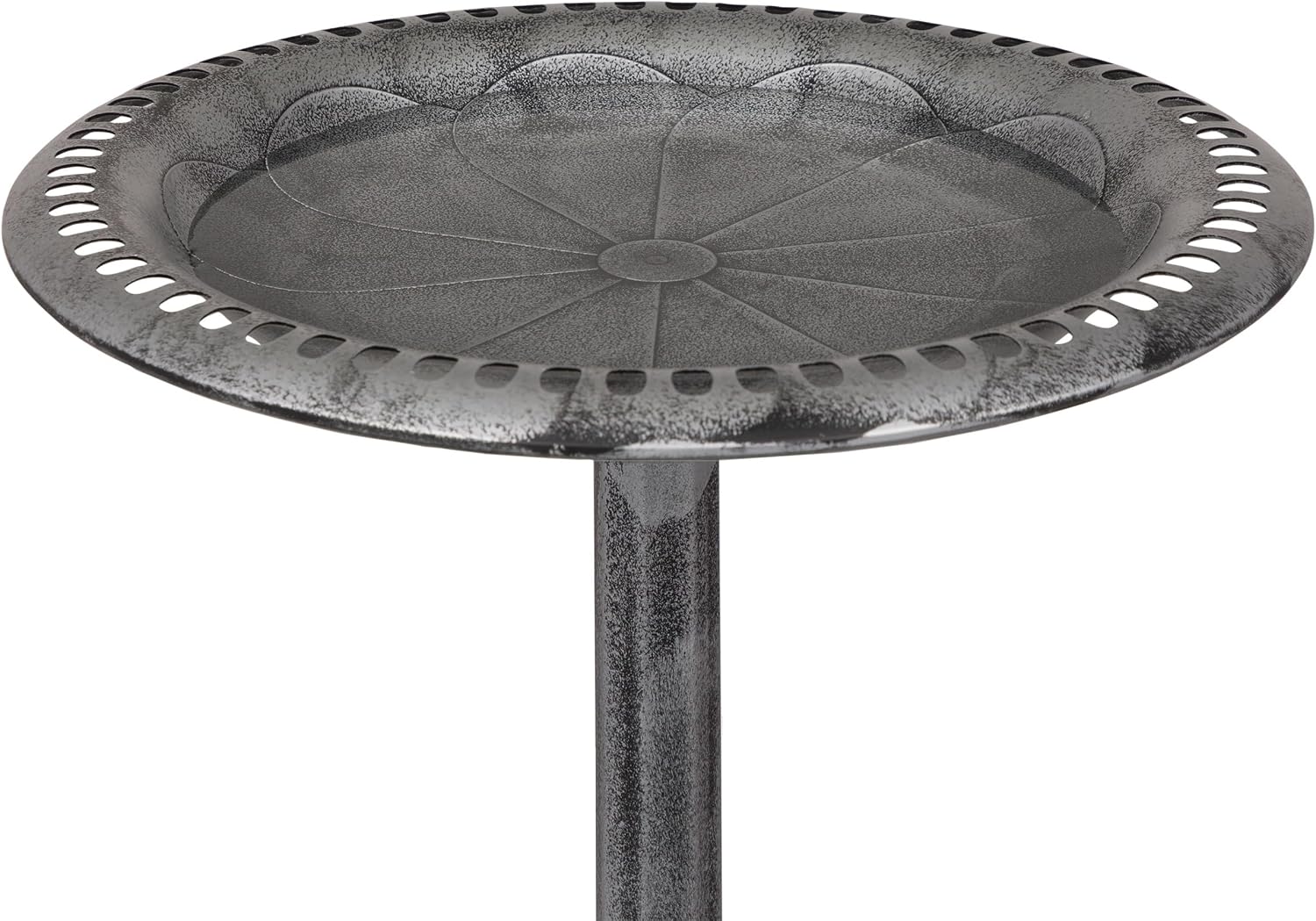 Alpine Corporation TEC116 Outdoor Aged Green Pedestal Birdbath with Scrollwork, 28" Tall, Green