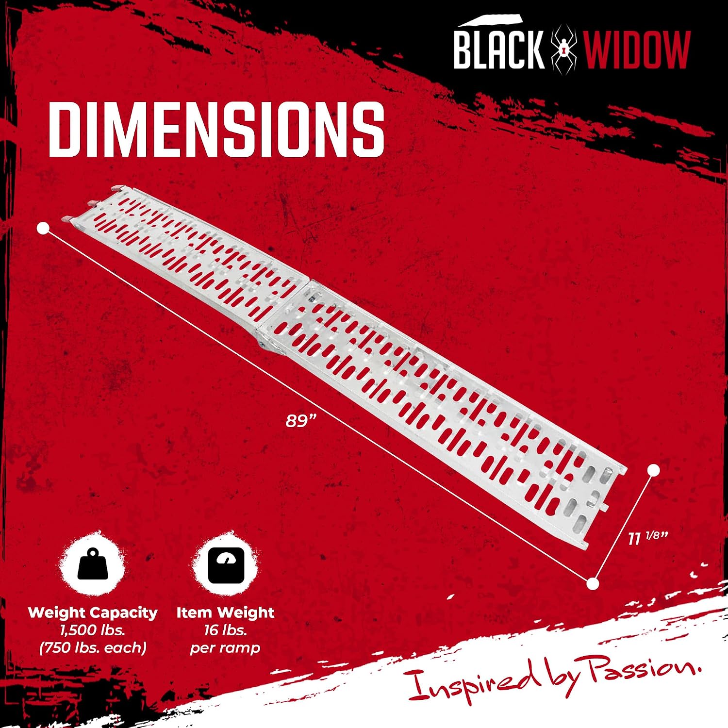 Black Widow 7' 5" ATV Loading Ramps 1,500 lb Cap