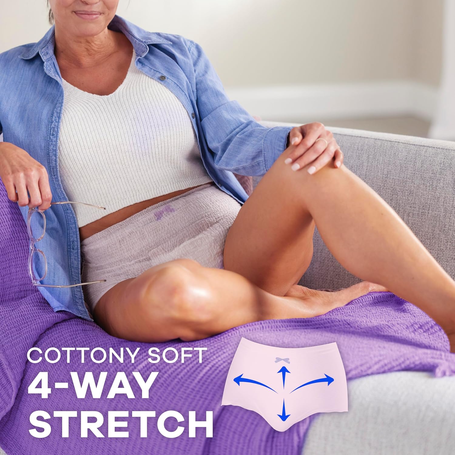Always Discreet Adult Diapers for Women, Incontinence Underwear, Postpartum Essentials, Disposable Briefs, Max Absorbency, Bladder Leak Protection, Small/Medium, 32ct