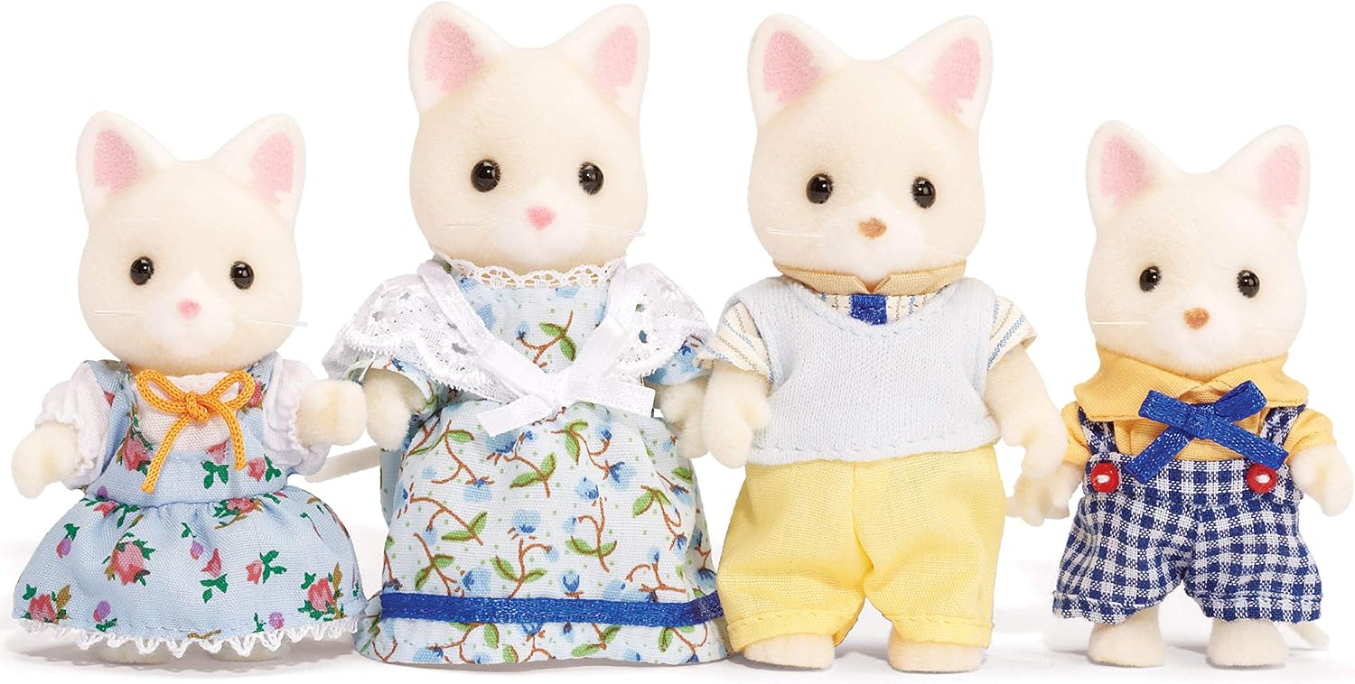 Calico Critters, Sandy Cat Family, Dolls, Dollhouse Figures, Collectible Toys, Premium, 3 inches