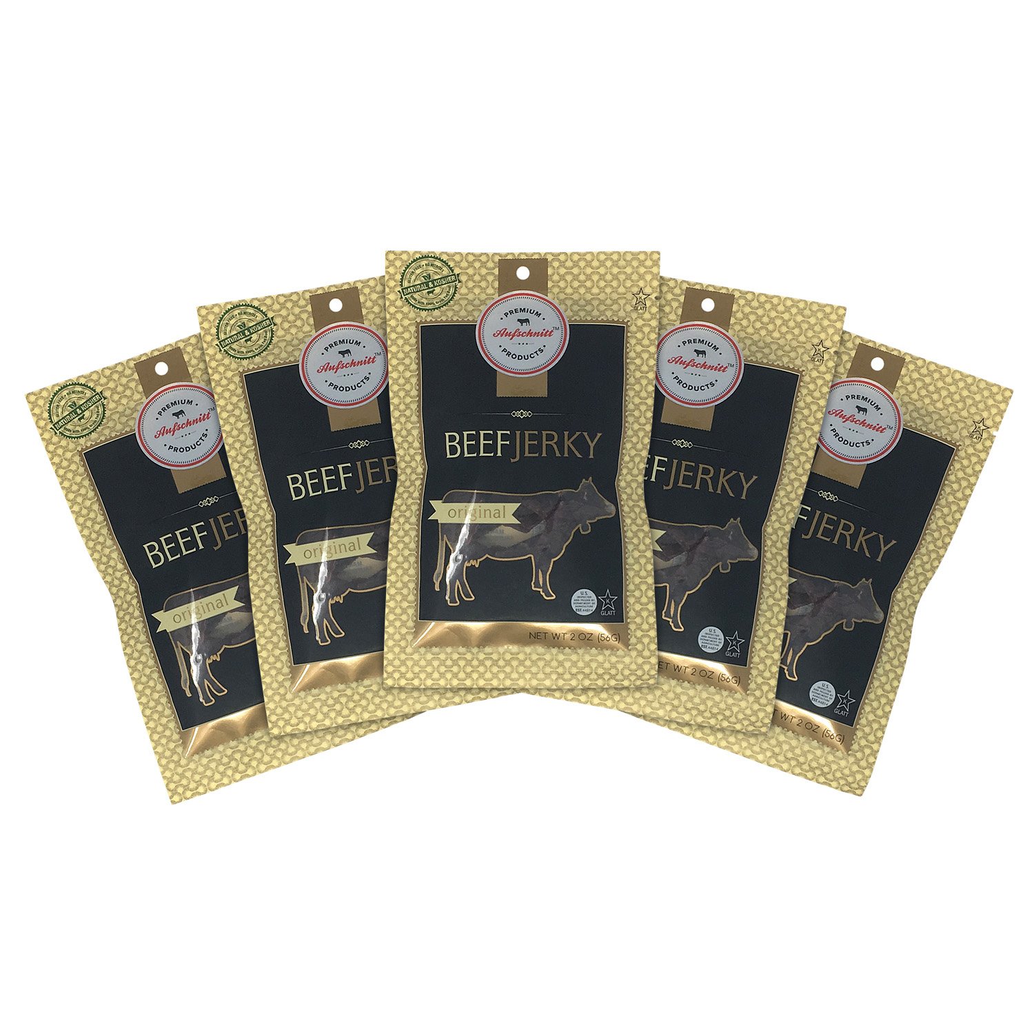 Aufschnitt Grass Fed Beef Jerky - Low Sodium, Certified Kosher - Made in USA - Keto Friendly - 3 Pack, Sweet Variety