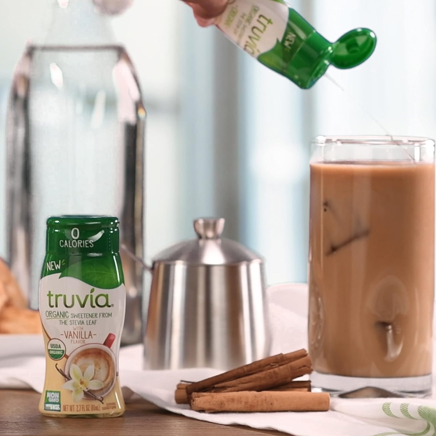 Truvia Organic Zero-Calorie Liquid Stevia Sweetener, 2.7 fluid ounce bottle, Vanilla flavor