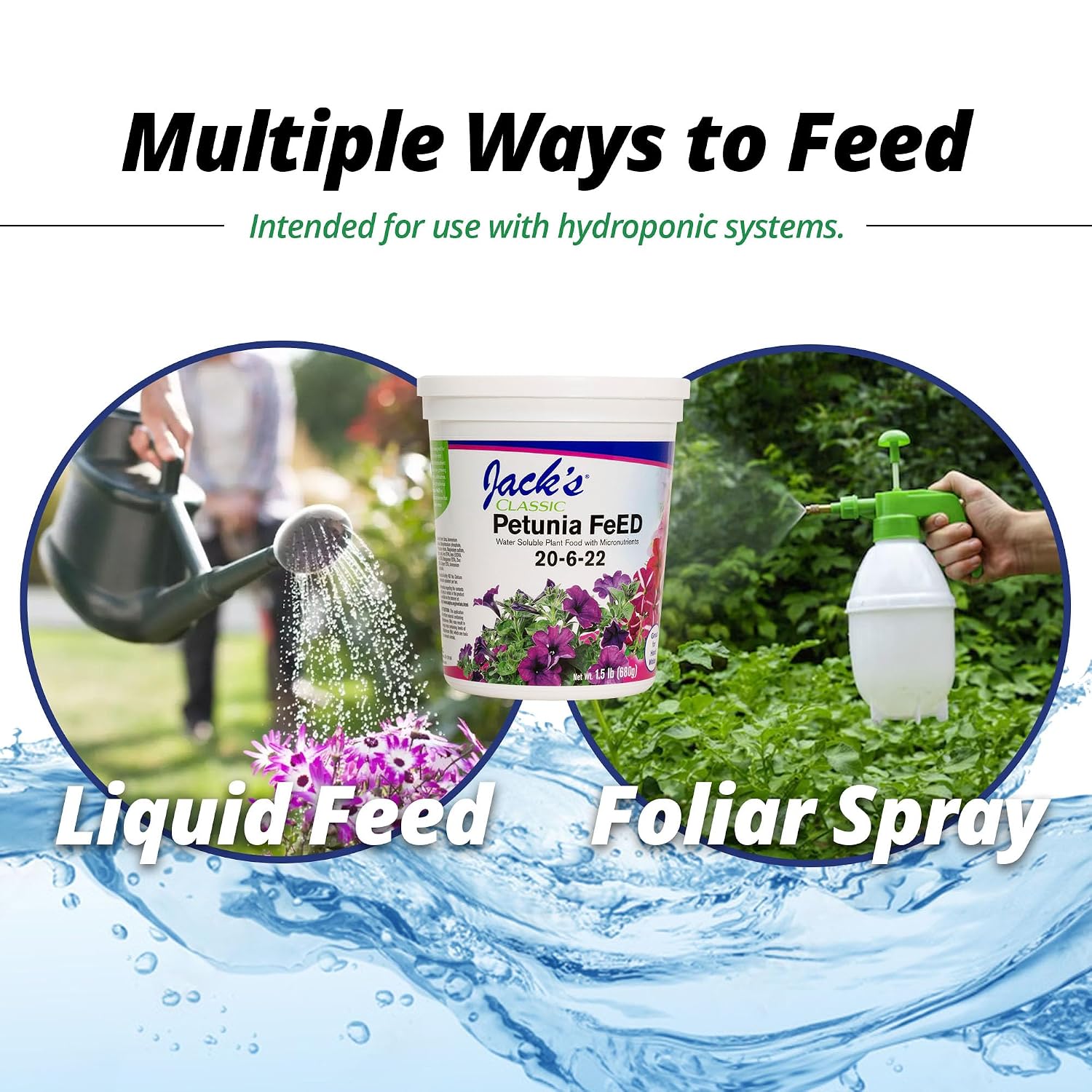 Jack's Classic 20-6-22 Petunia Feed Water-Soluble Fertilizer, 4lb | Powdered, Targeted Micronutrient Package, Promotes Lush Green Iron-Loving Plants and Annuals, Liquid Root & Foliage Feeding
