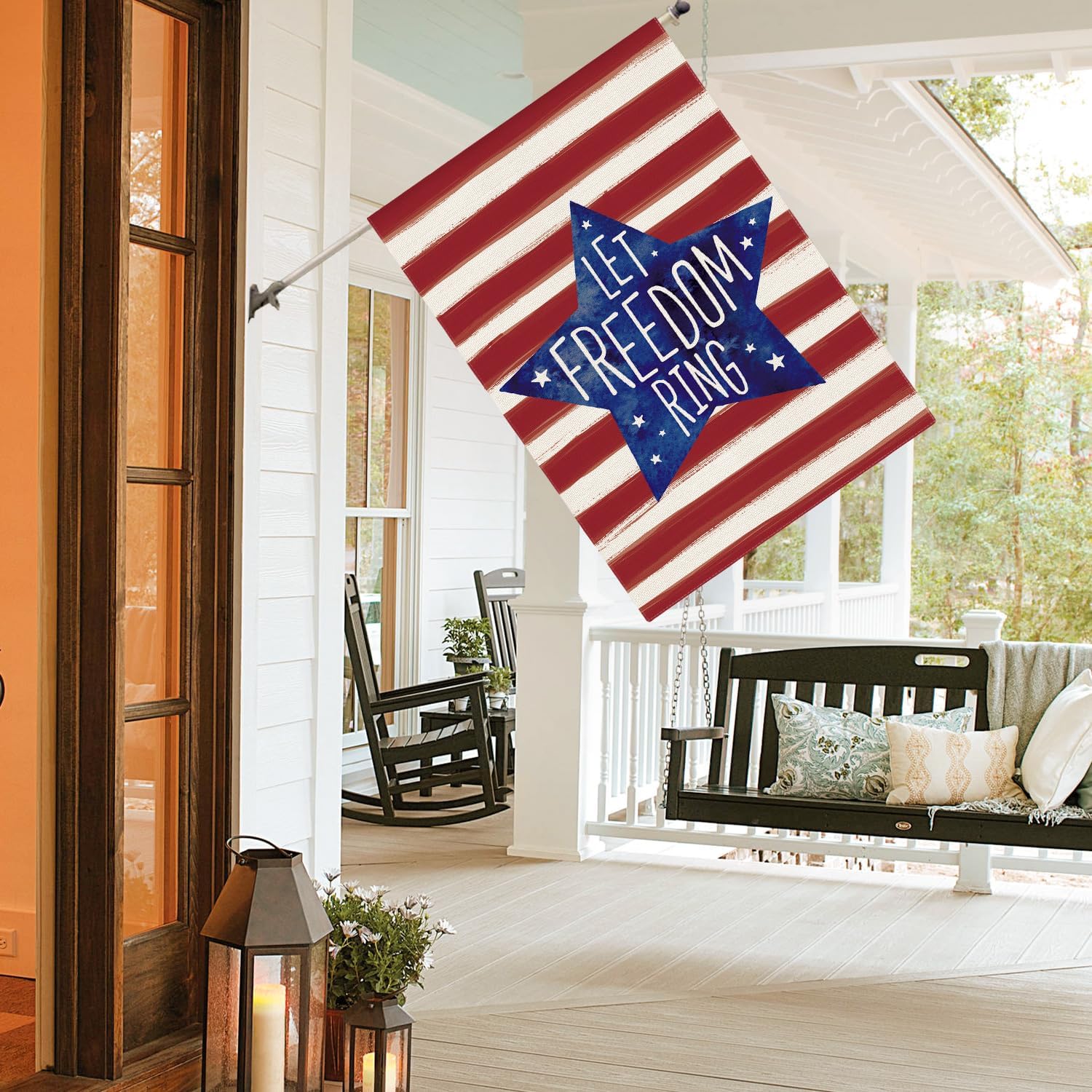 AVOIN colorlife Let Freedom Ring Patriotic 4th of July Garden Flag 12x18"