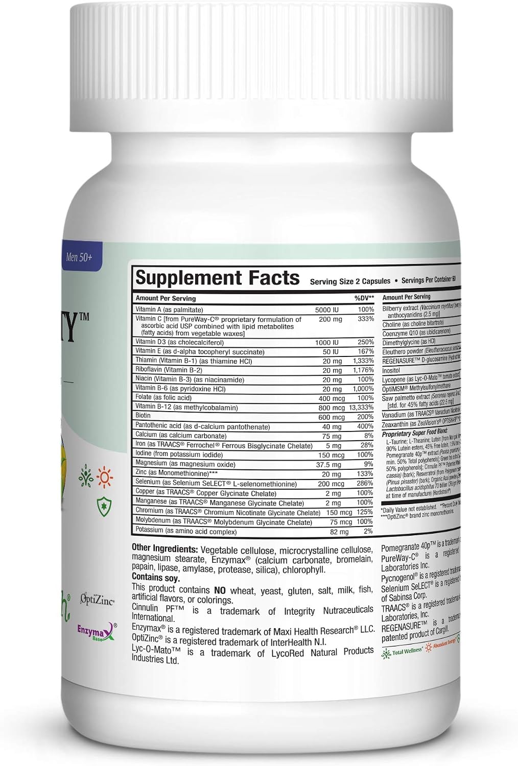 Womens Multivitamin 50 Plus – Daily Multivitamin for Women Over 50 with Vitamin B12, A, D, C, Zinc, Magnesium & More – Energy, Immune & Heart Support Womens Multi Vitamins - Non-GMO – 60 Capsules