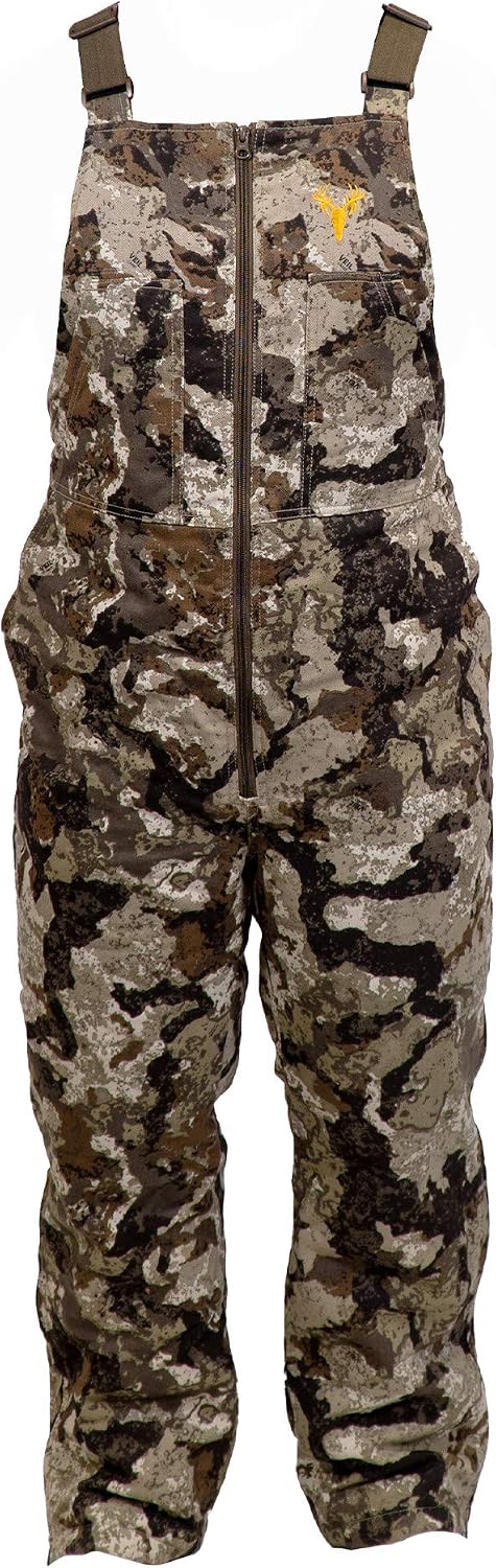 HOT SHOT Men’s Insulated Camo Bib, Ultra-Quiet Adjustable Overalls, Cold Weather Hunting Coveralls for Men