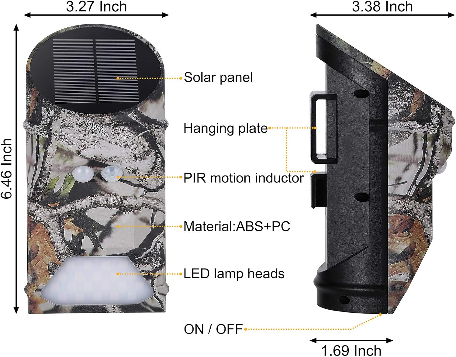 Outdoor Solar Feeder Light for Hunting with Motion Sensor and Green Light for Game Animal Hunting