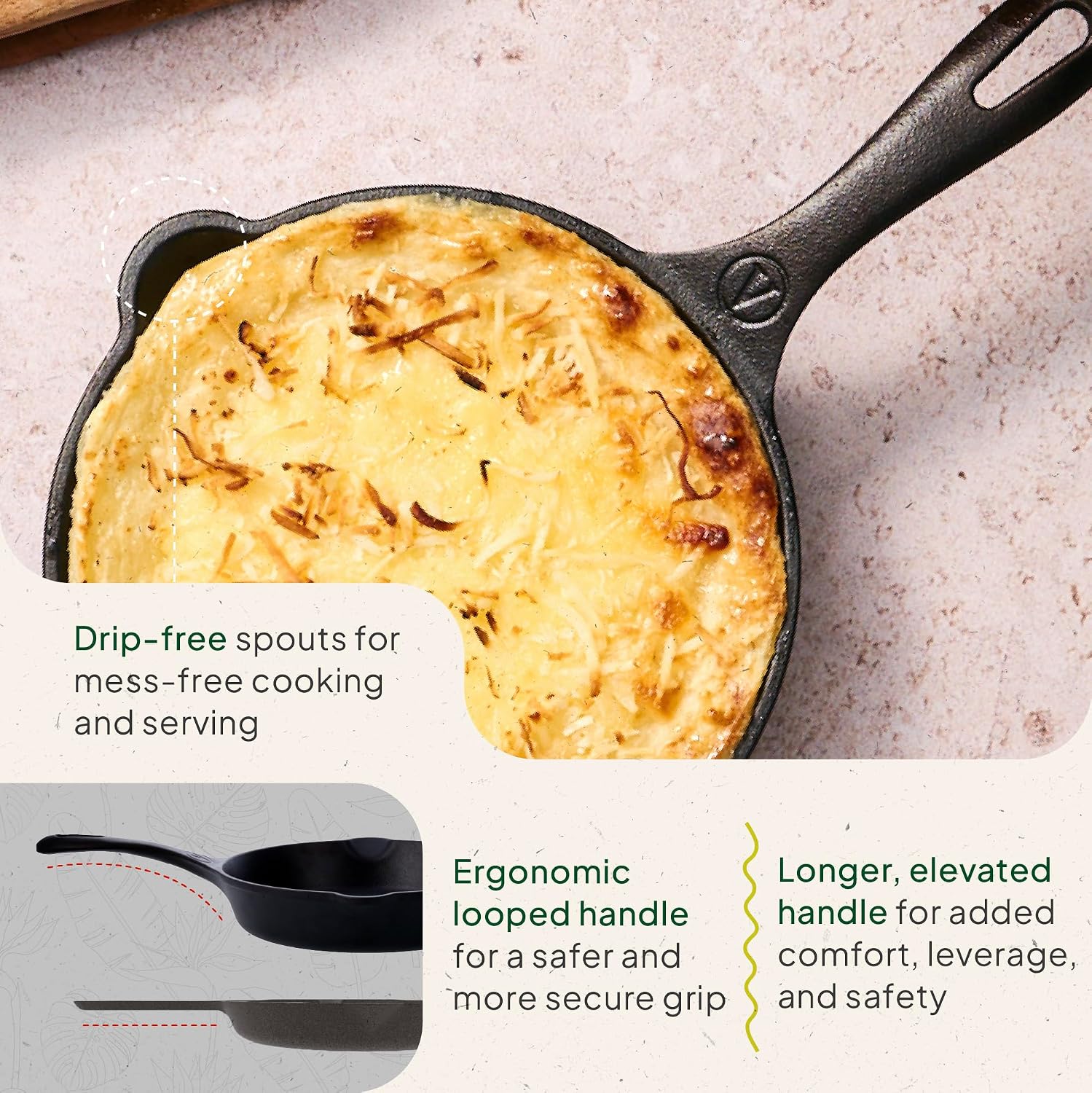 Victoria 10-Inch Cast Iron Skillet, Pre-Seasoned Cast-Iron Frying Pan with Long Handle, Made in Colombia | Pan with Long Handle, Made in Colombia