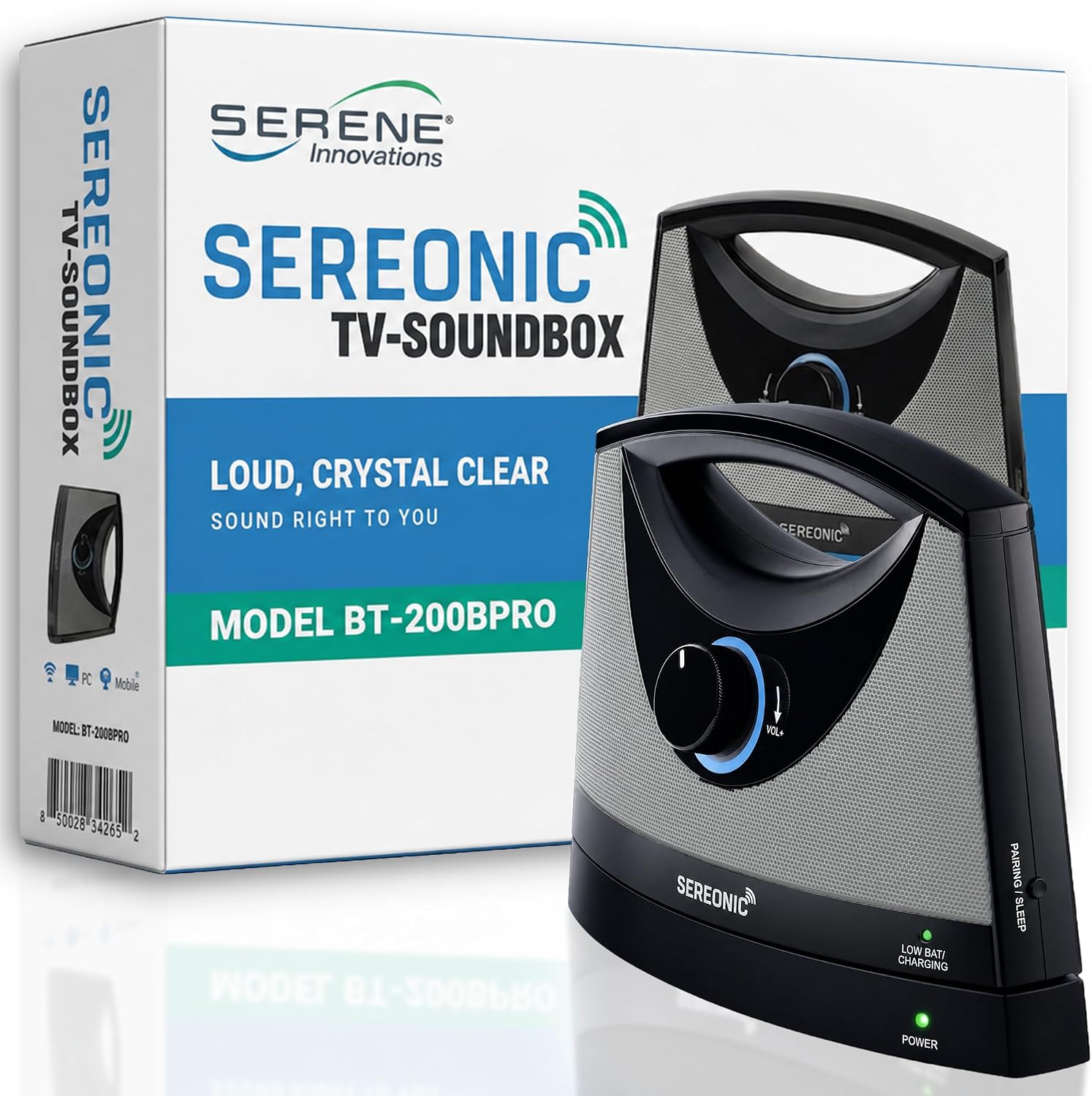 SEREONIC Portable Wireless Speakers for Smart TV - Ideal for TV Watching Without The Blaring Volume - Designed for Hard of Hearing, Elderly