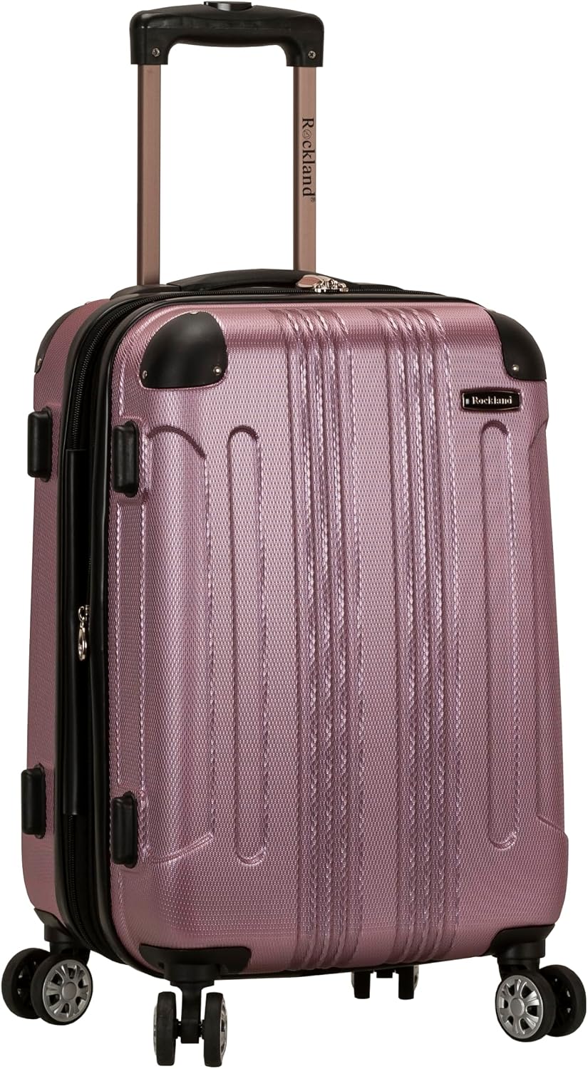 Rockland London Hardside Spinner Wheel Luggage, White, 3-Piece Set (20/24/28)