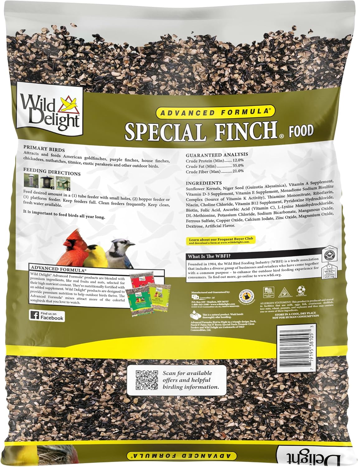 Wild Delight Deck, Porch N' Patio No Waste Bird Food, 5 lb, (374050)