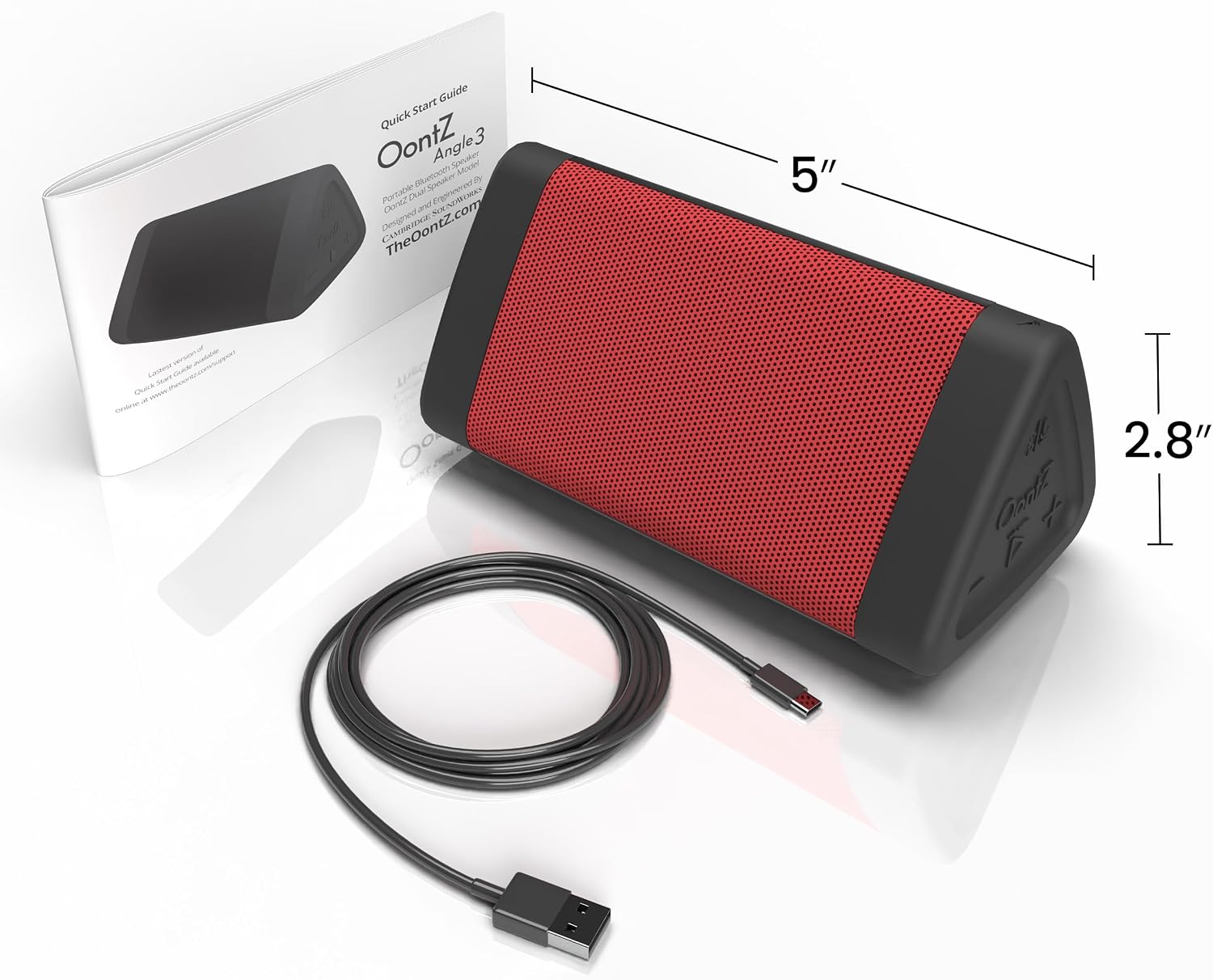 OontZ Angle 3 Gen 4 Portable Bluetooth Speaker, 12W, 24-Hour Playtime | Compact 12W Bluetooth speaker with clear sound, 24-hour playtime, 100-ft range, IPX5 waterproof, AUX Input.