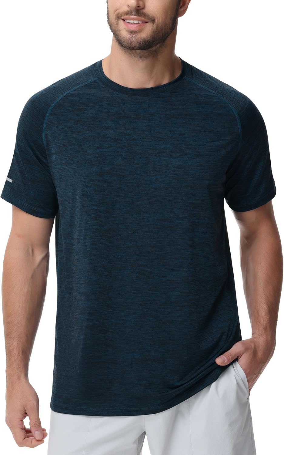 THE GYM PEOPLE Men's Cooling Running Shirts Ice Silk UPF 50+ Workout Tshirt
