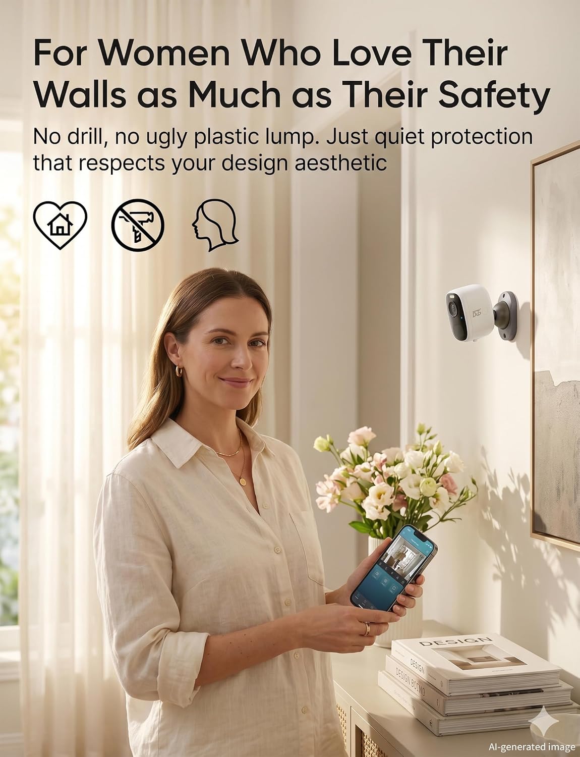 DCT Magnetic Security Camera Outdoor: See Who at Door in 2K - 10s No-Drill