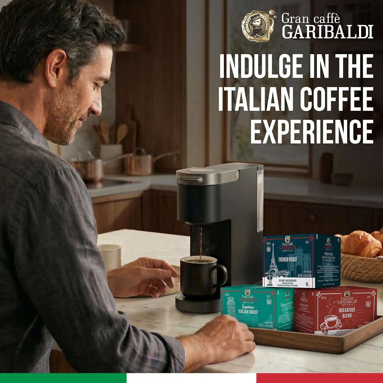 Caffè Garibaldi Colombian Coffee Pods for Keurig K-Cup Brewers, 12 Count
