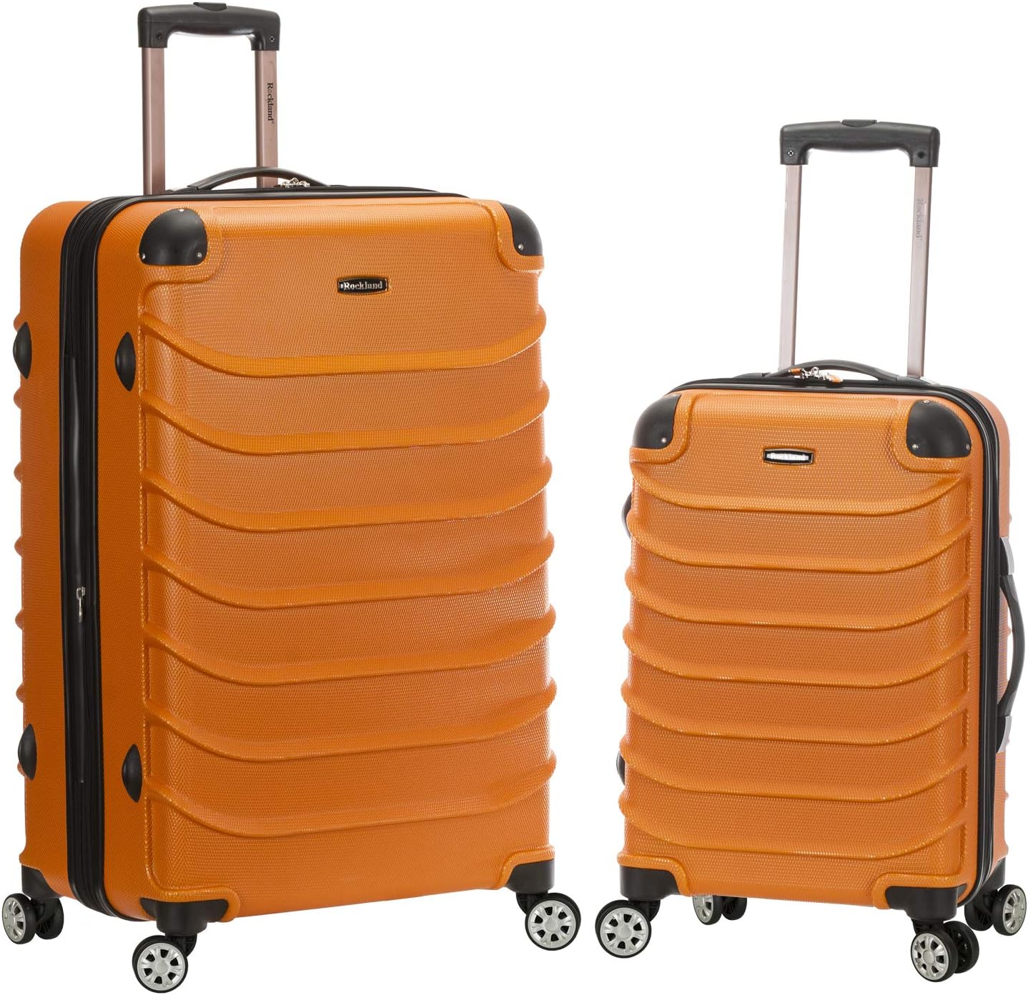 Rockland Speciale Hardside 2 Piece Expandable Spinner Luggage Set, (20"/28"), Black