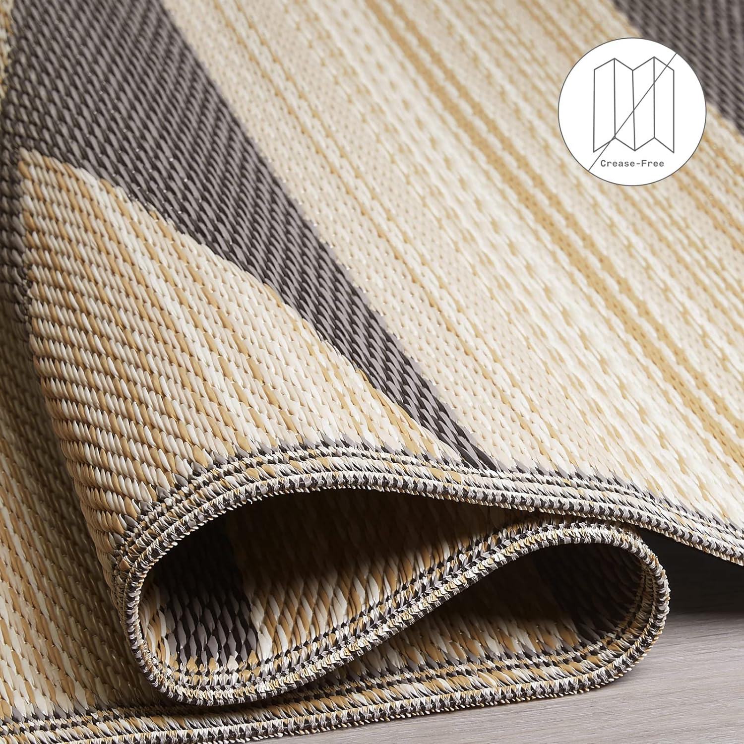 Fab Habitat Outdoor Rug - Waterproof, Fade Resistant, Crease-Free - Premium Recycled Plastic - Geo Tribal - Porch, Deck, Balcony, Mudroom