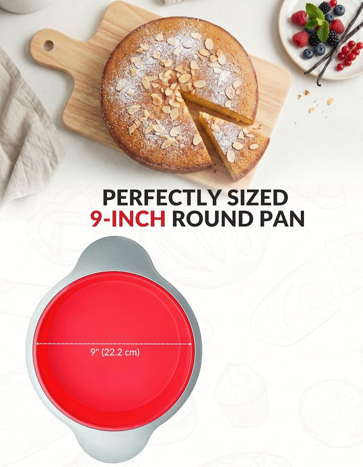Premium Non-Stick Silicone Bread Loaf Pan, 9x5 Inches – Heavy-Duty Steel Frame, Non-Toxic, BPA & PFOA Free – Perfect for Pound Cakes, Breads, & More.