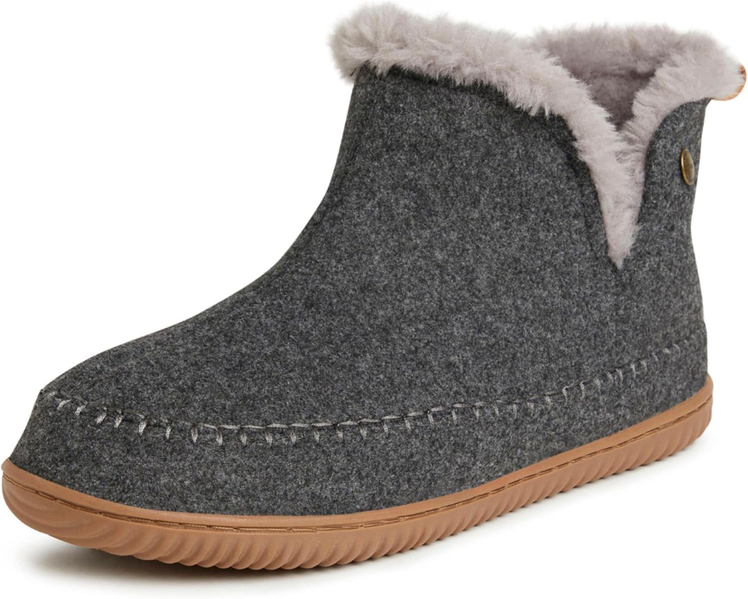 Dearfoams Men's Memory Foam Indoor House Slippers Brixen Ankle Boot House Shoes - Gifts for Men
