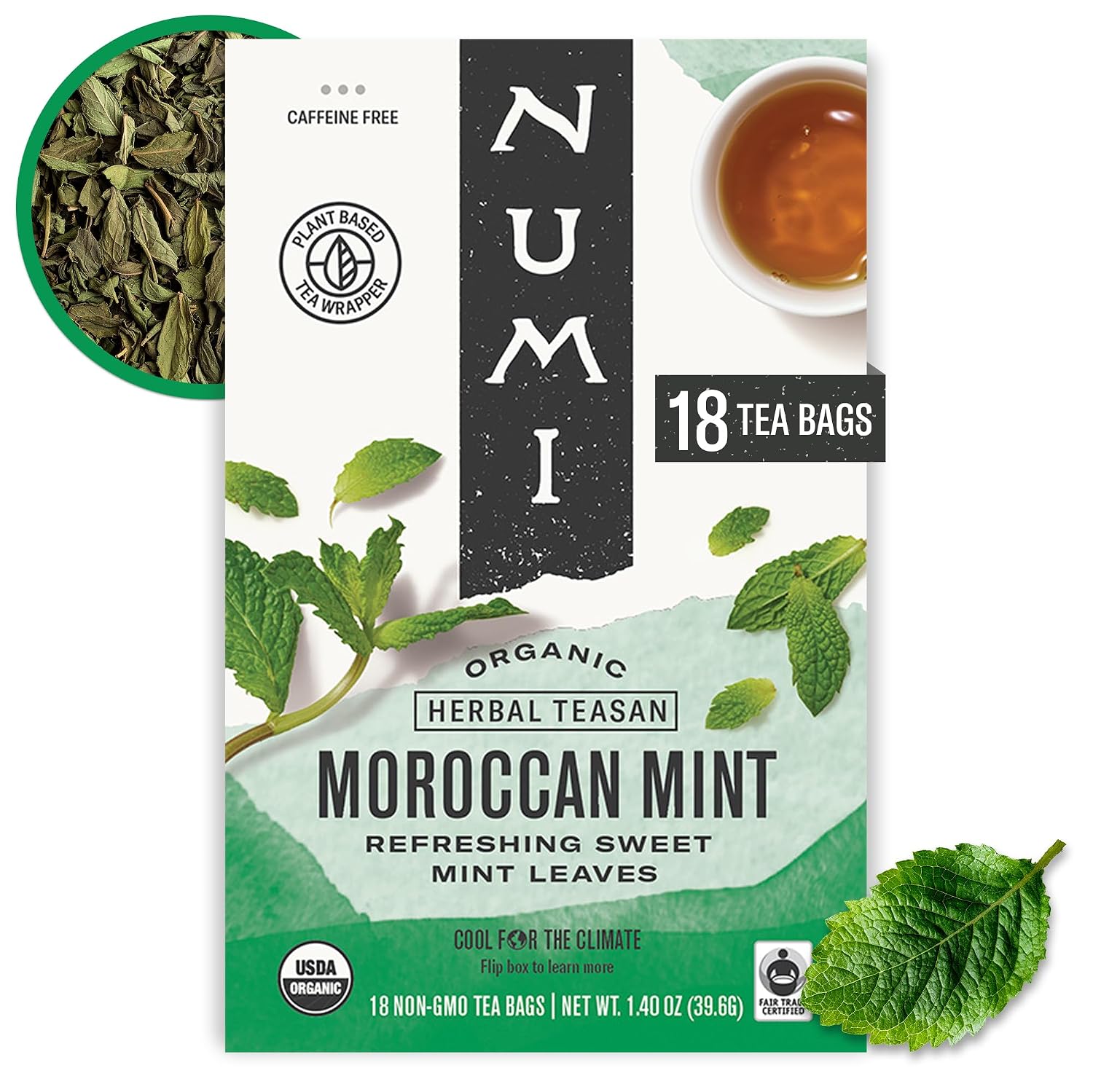 Numi Organic Gunpowder Green Tea – 54 Green Tea Bags – Bold, Smooth Flavor, Packed with Antioxidants, Naturally Energizing, Microplastic-Free Tea Bags
