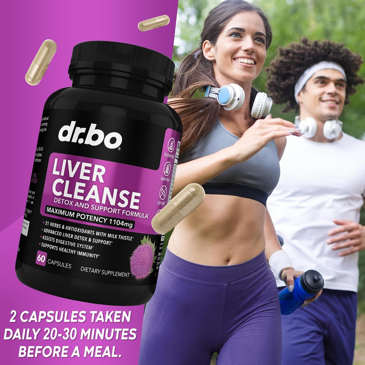 Liver Cleanse Detox Support Supplement - Complete Health Repair Pills with Artichoke, Berberine