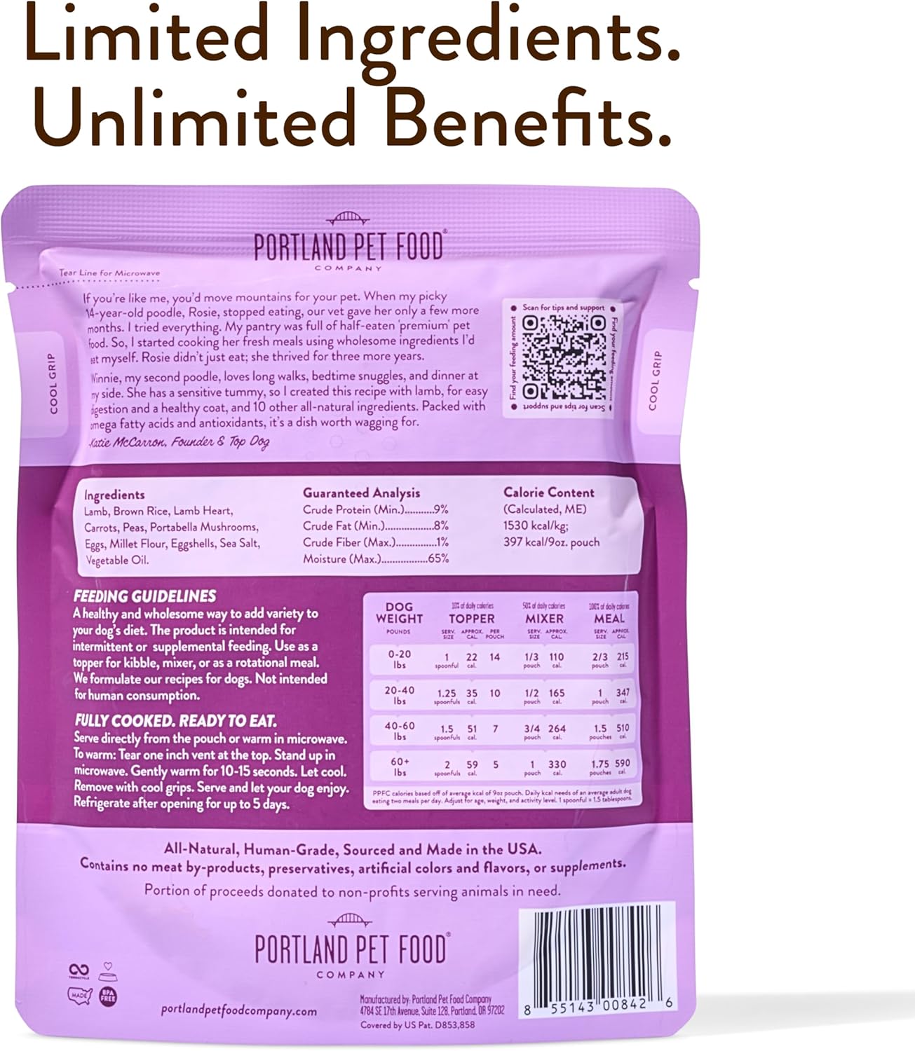 Portland Pet Food Company Fresh, Human Grade Dog Food Topper & Meal 5 Pack
